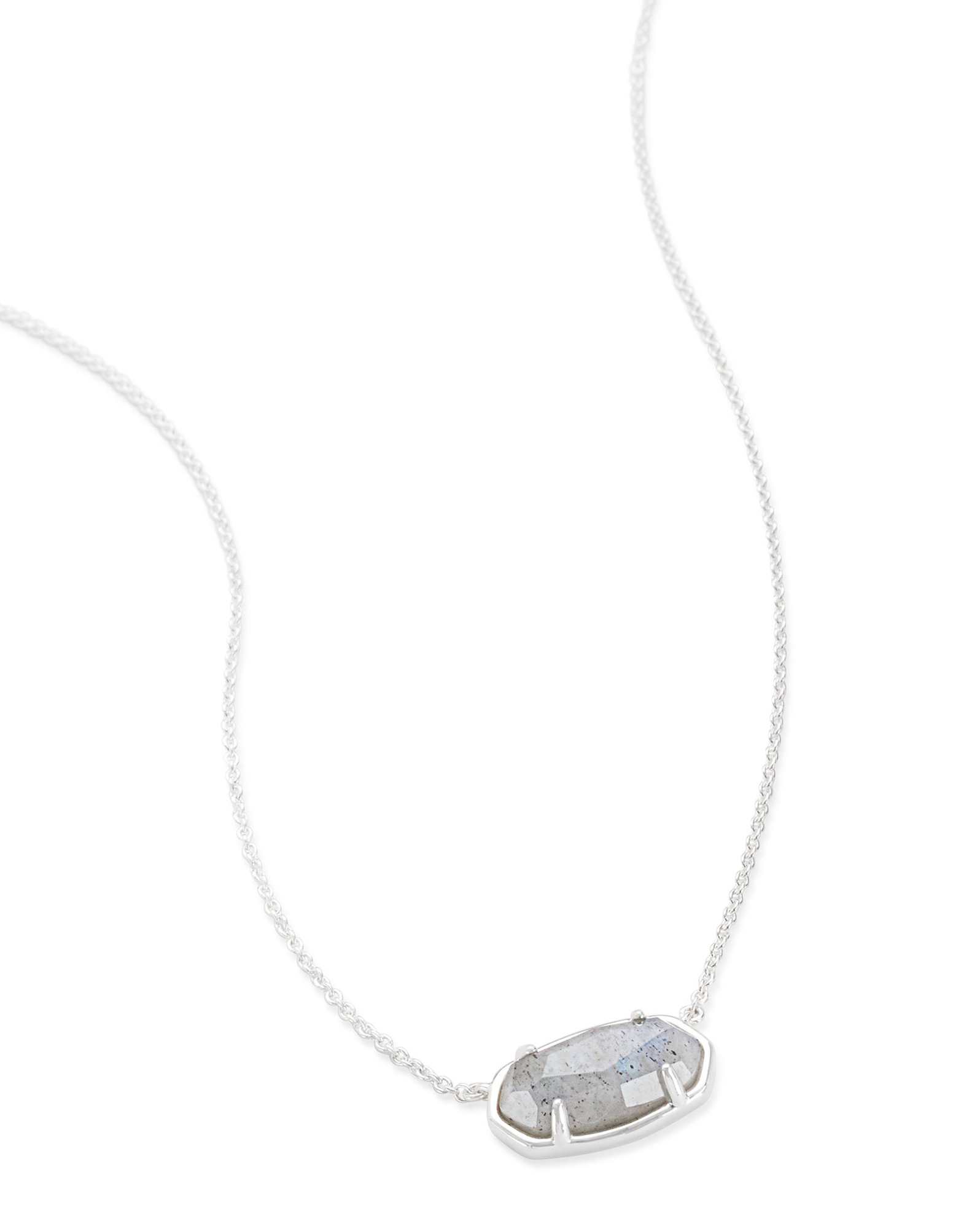 Elisa Sterling Silver Pendant Necklace in Gray Labradorite