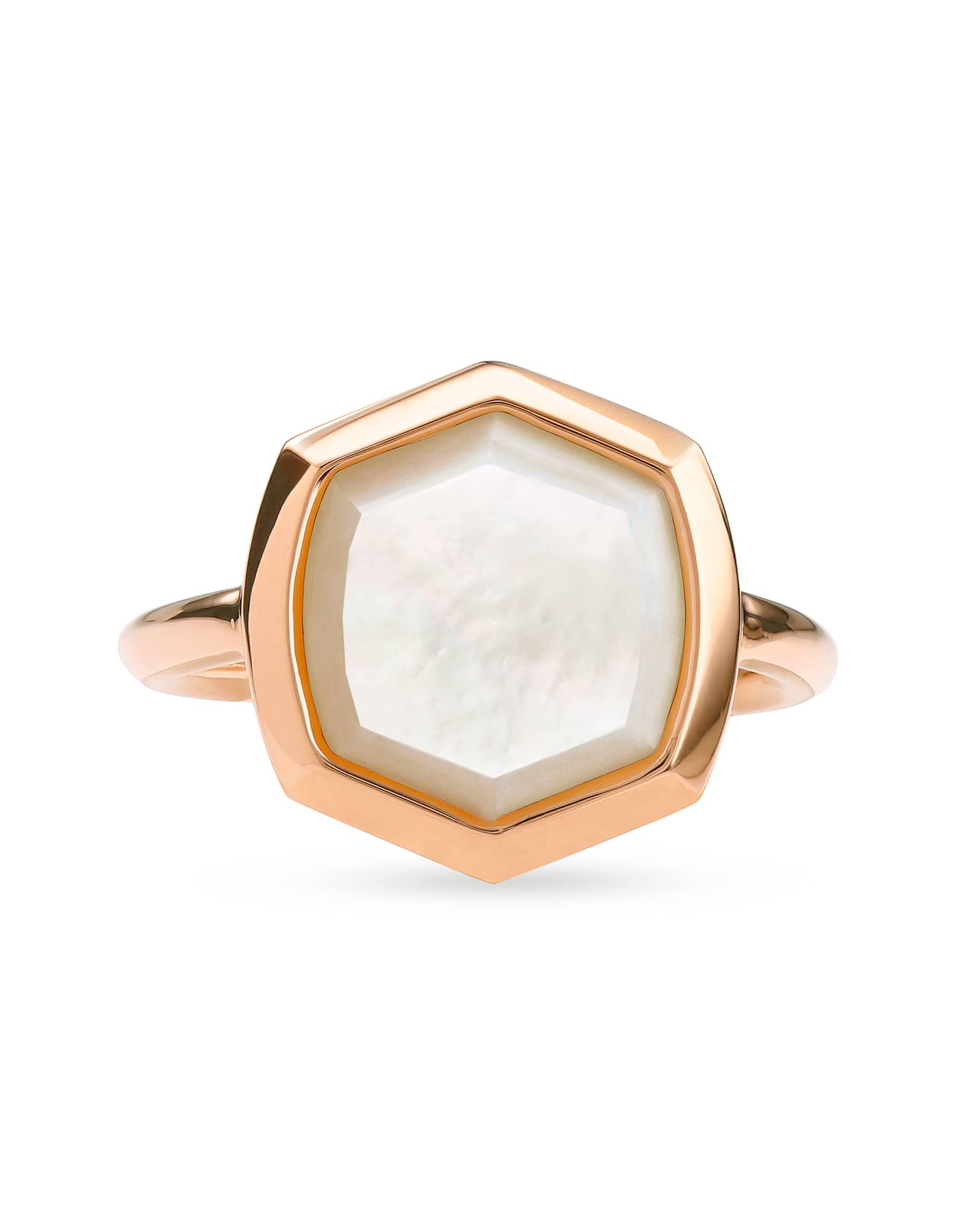 Davis 18k Rose Gold Vermeil Cocktail Ring in Ivory Mother-of-Pearl