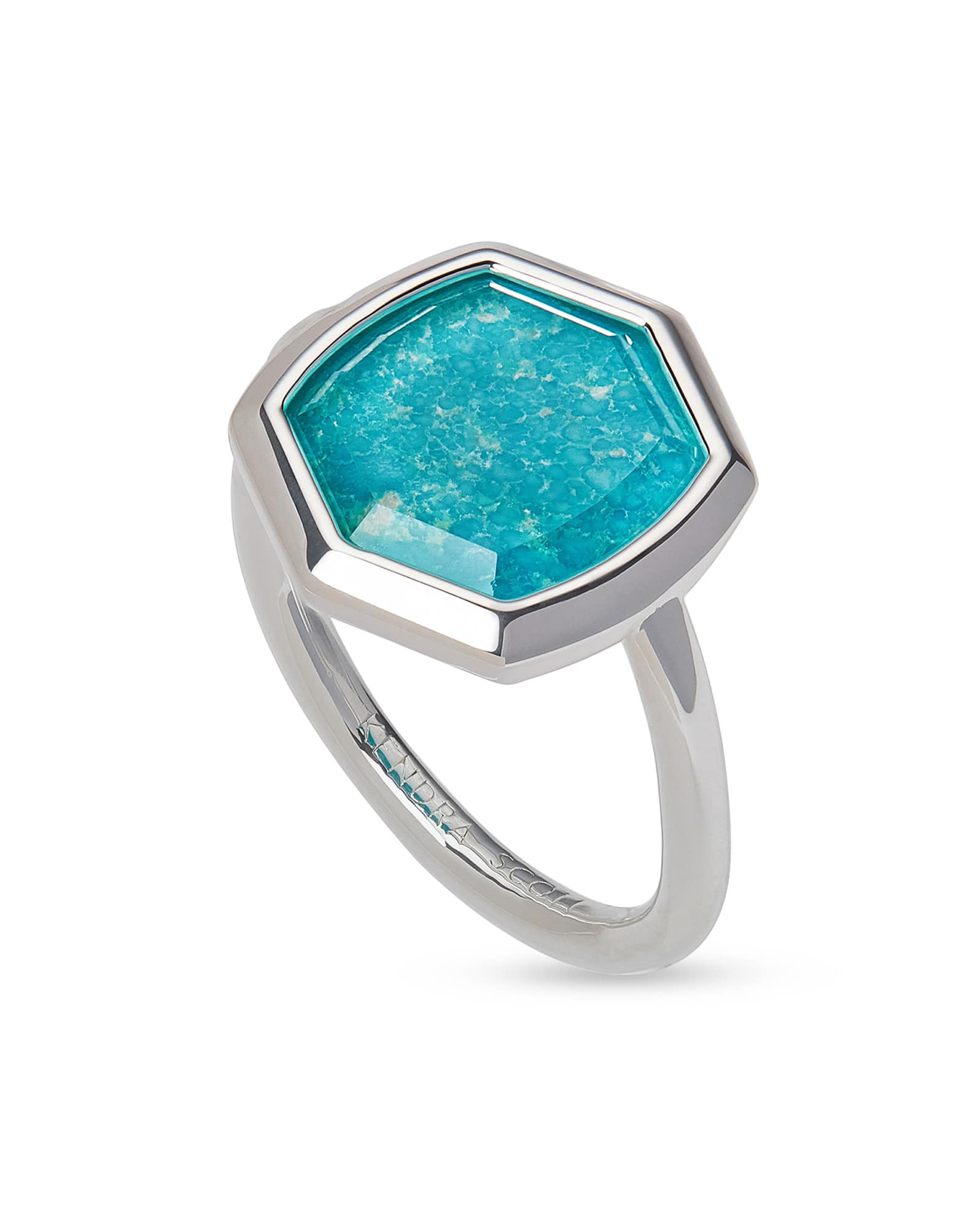 Davis Sterling Silver Cocktail Ring in Turquoise