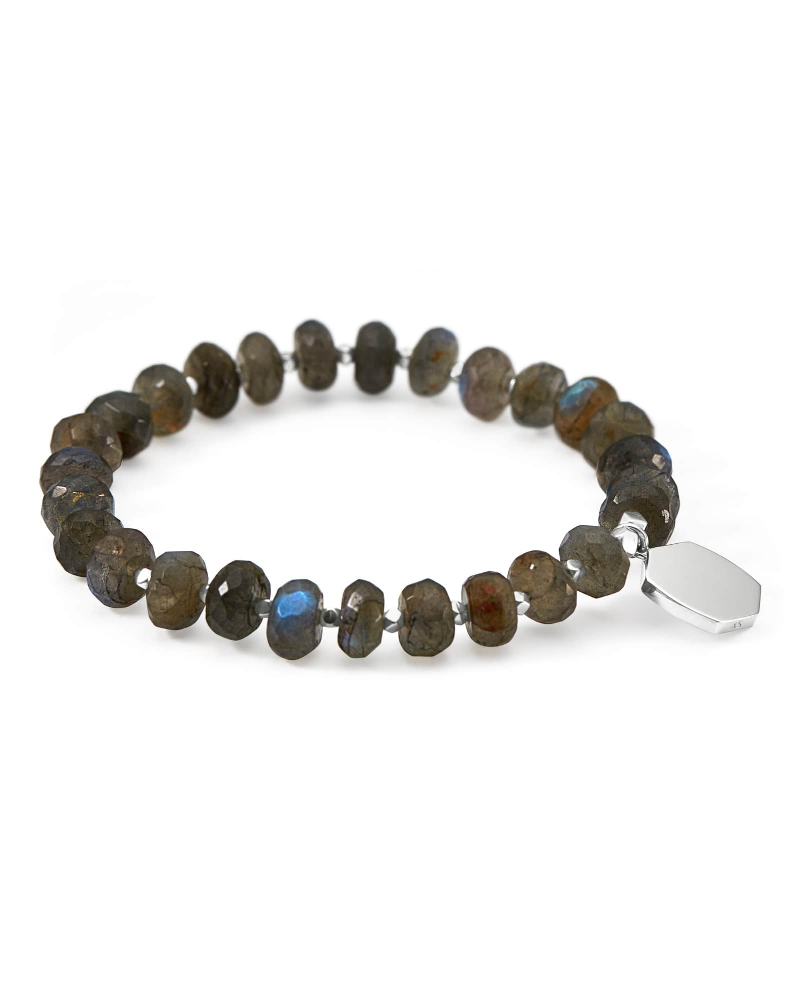Davis Sterling Silver Beaded Bracelet in Gray Labradorite