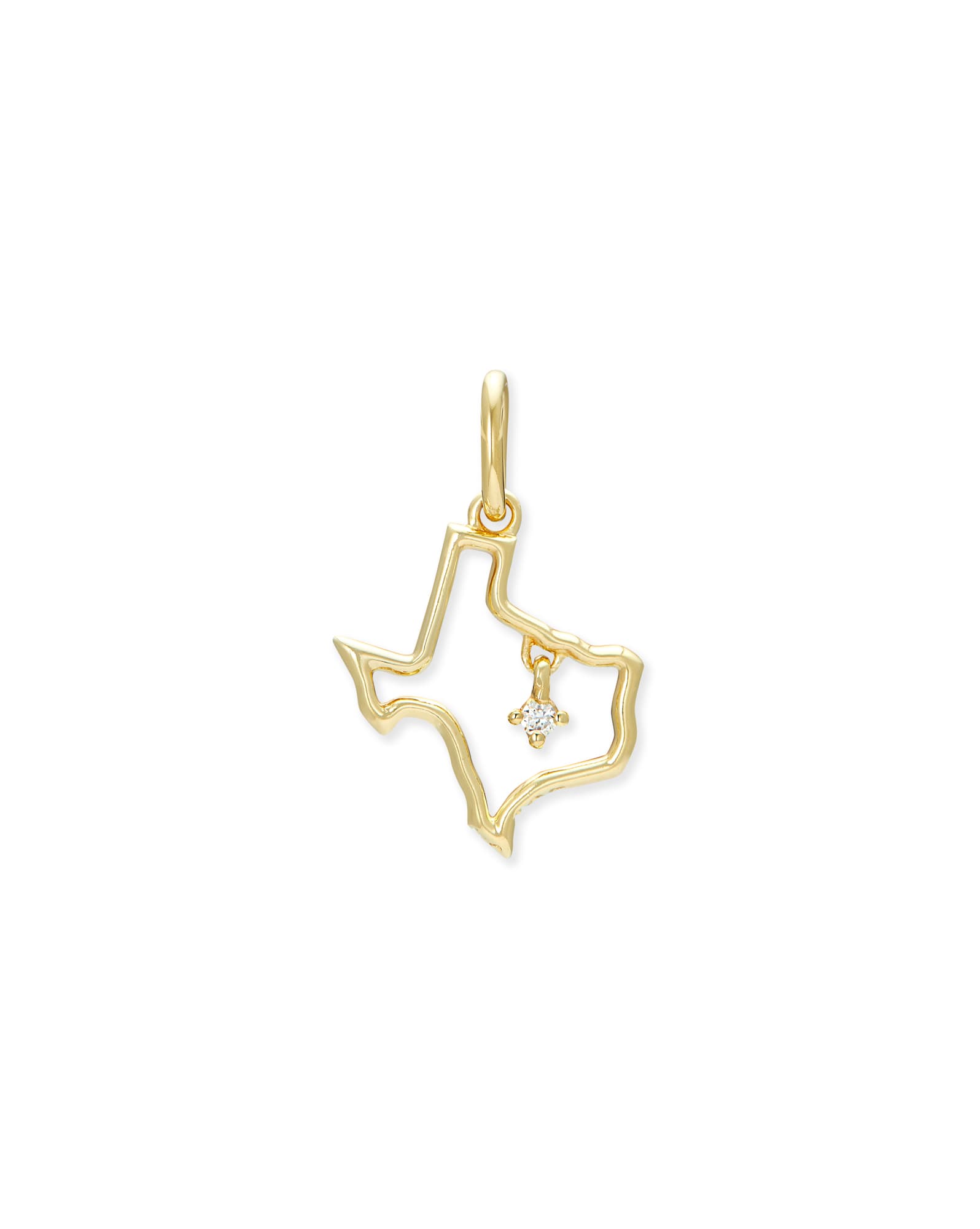 Texas 18k Gold Vermeil Charm in White Diamond