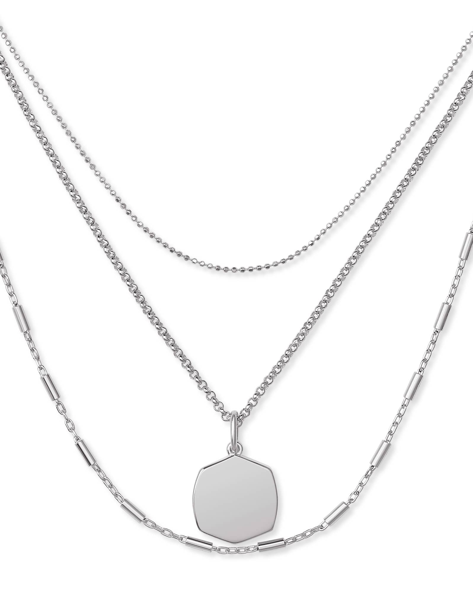 Davis Triple Strand Necklace in Sterling Silver