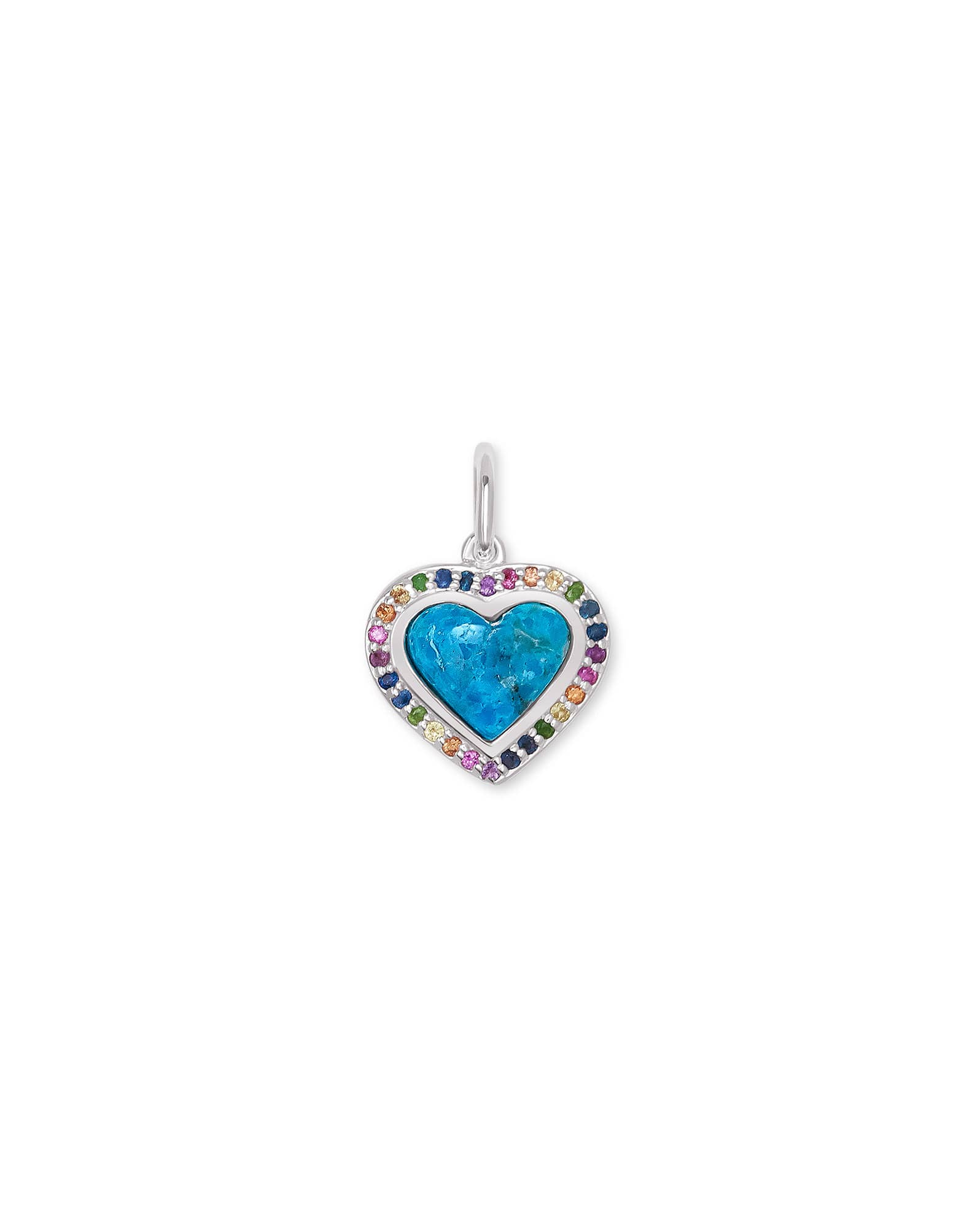 Angie Heart Sterling Silver Accent Charm in Turquoise