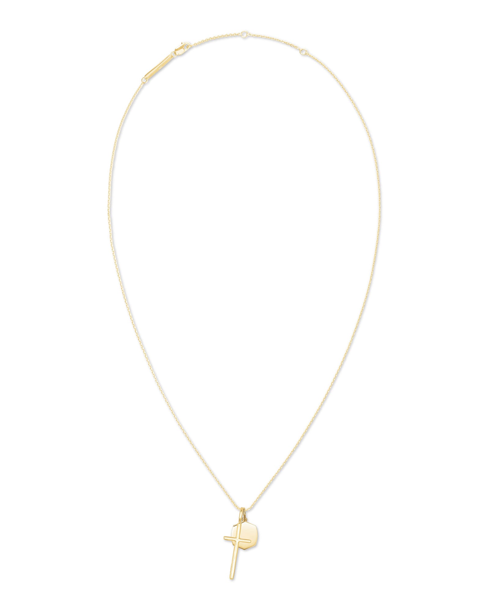 Davis Cross Charm Necklace in 18k Yellow Gold Vermeil