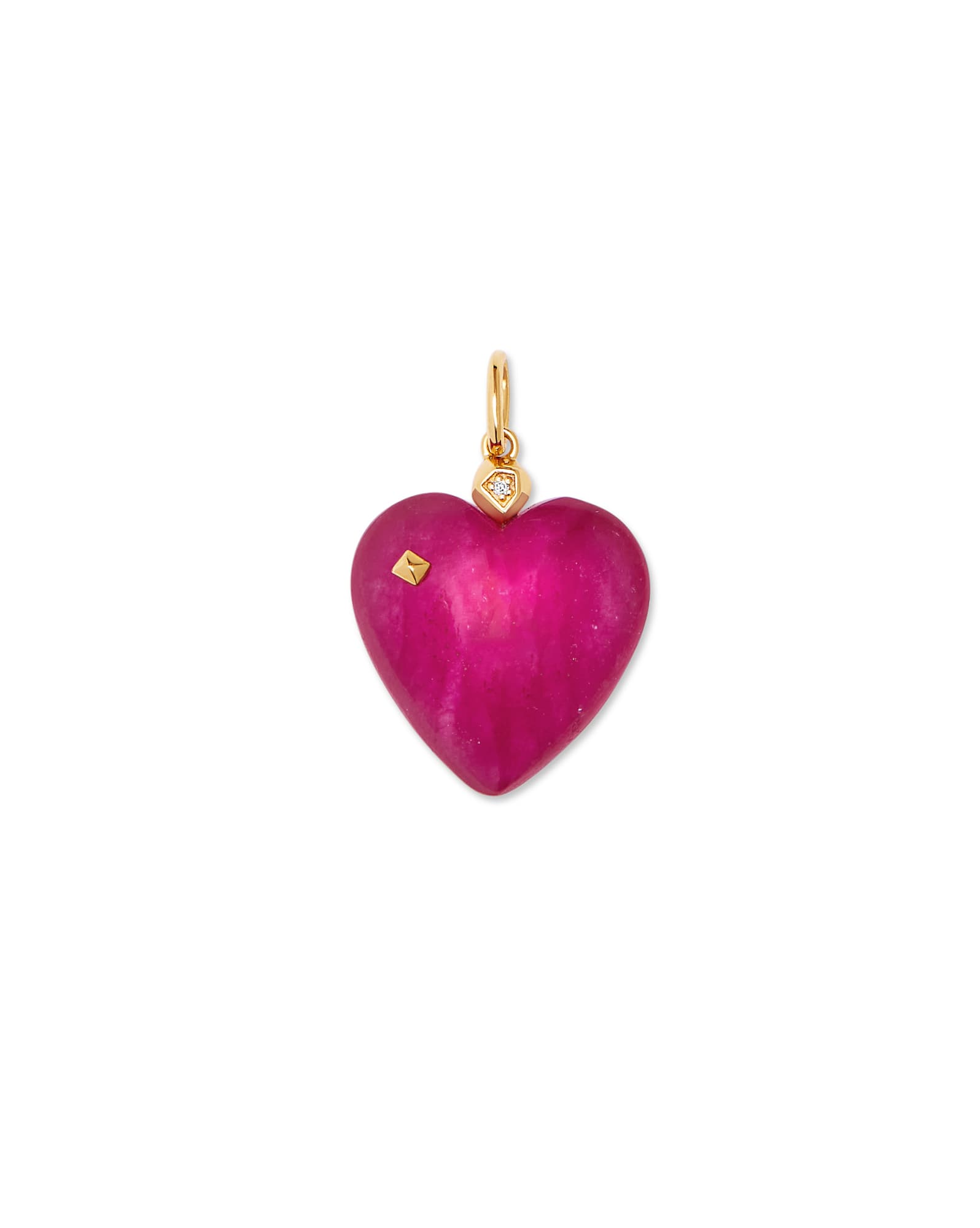 Angie Quartzite Carved Heart Charm in 18k Gold Vermeil