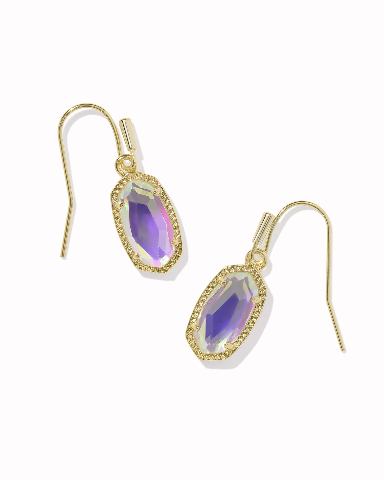 Lee Gold Drop Earrings in Dichroic Glass
