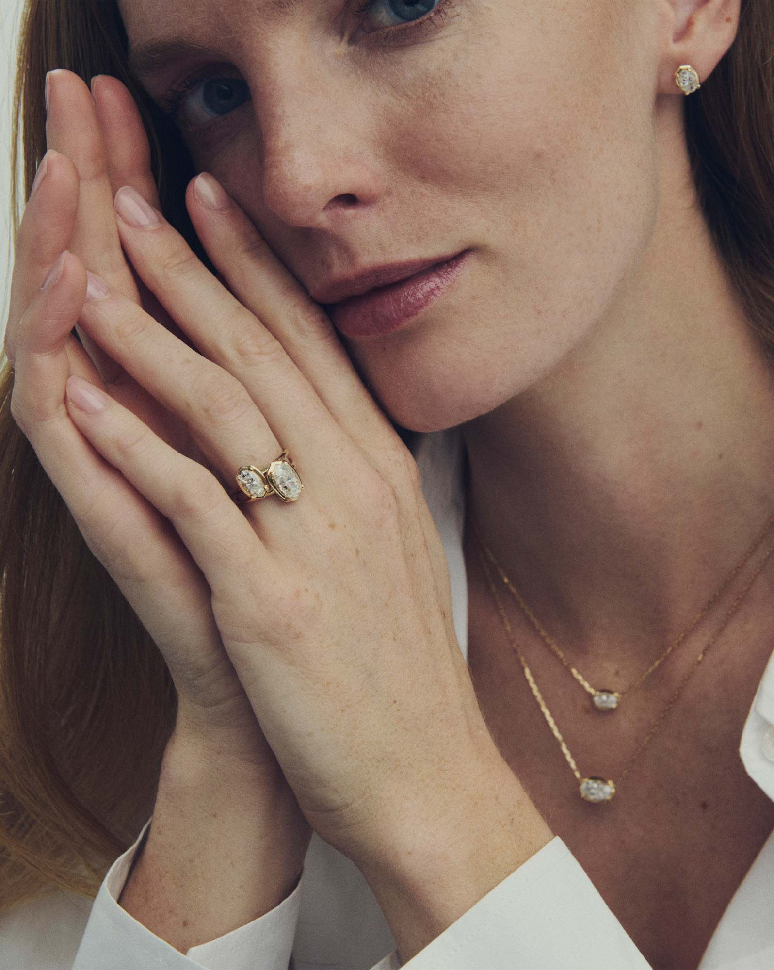 2 ct Lab Grown White Diamond Custom Elisa Pendant Necklace in 14k Yellow Gold