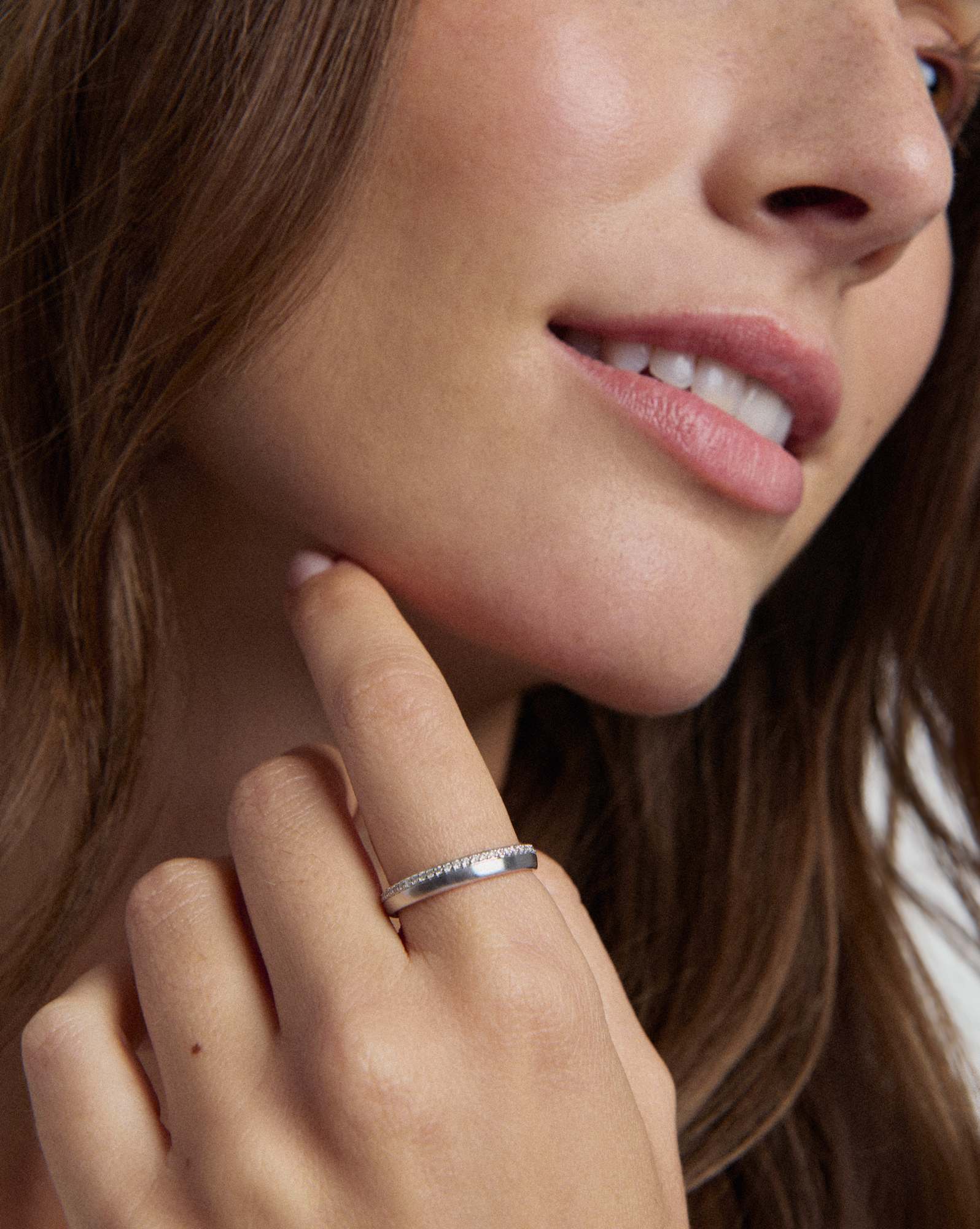 0.31 ct Whitney 14k White Gold Band Ring in White Diamond