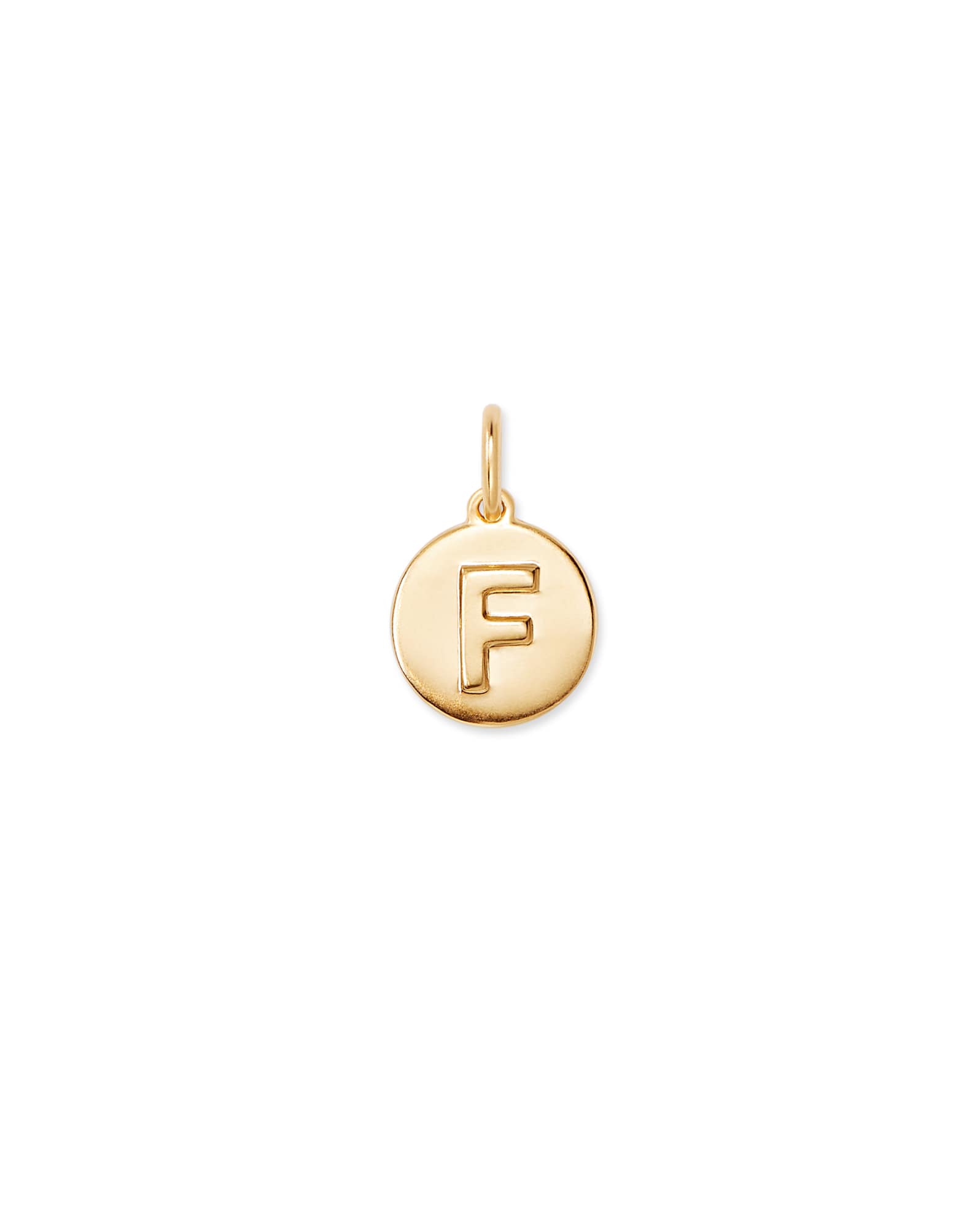 Letter F Coin Charm in 18k Gold Vermeil