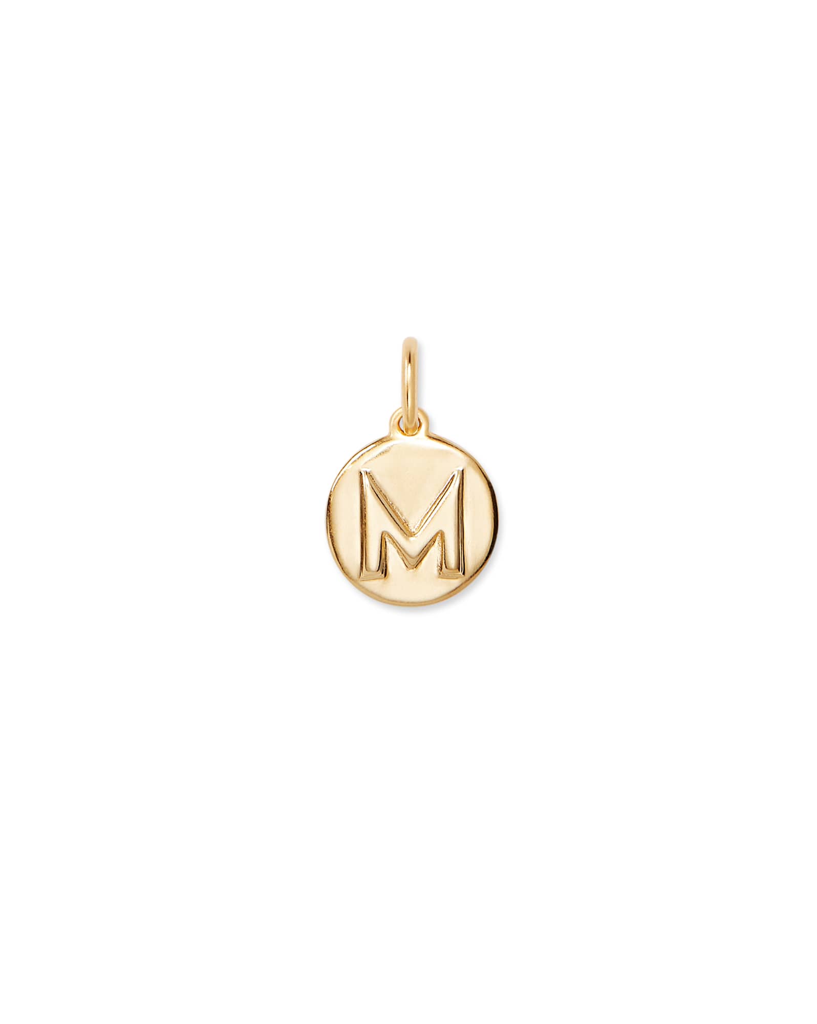 Letter M Coin Charm in 18k Gold Vermeil