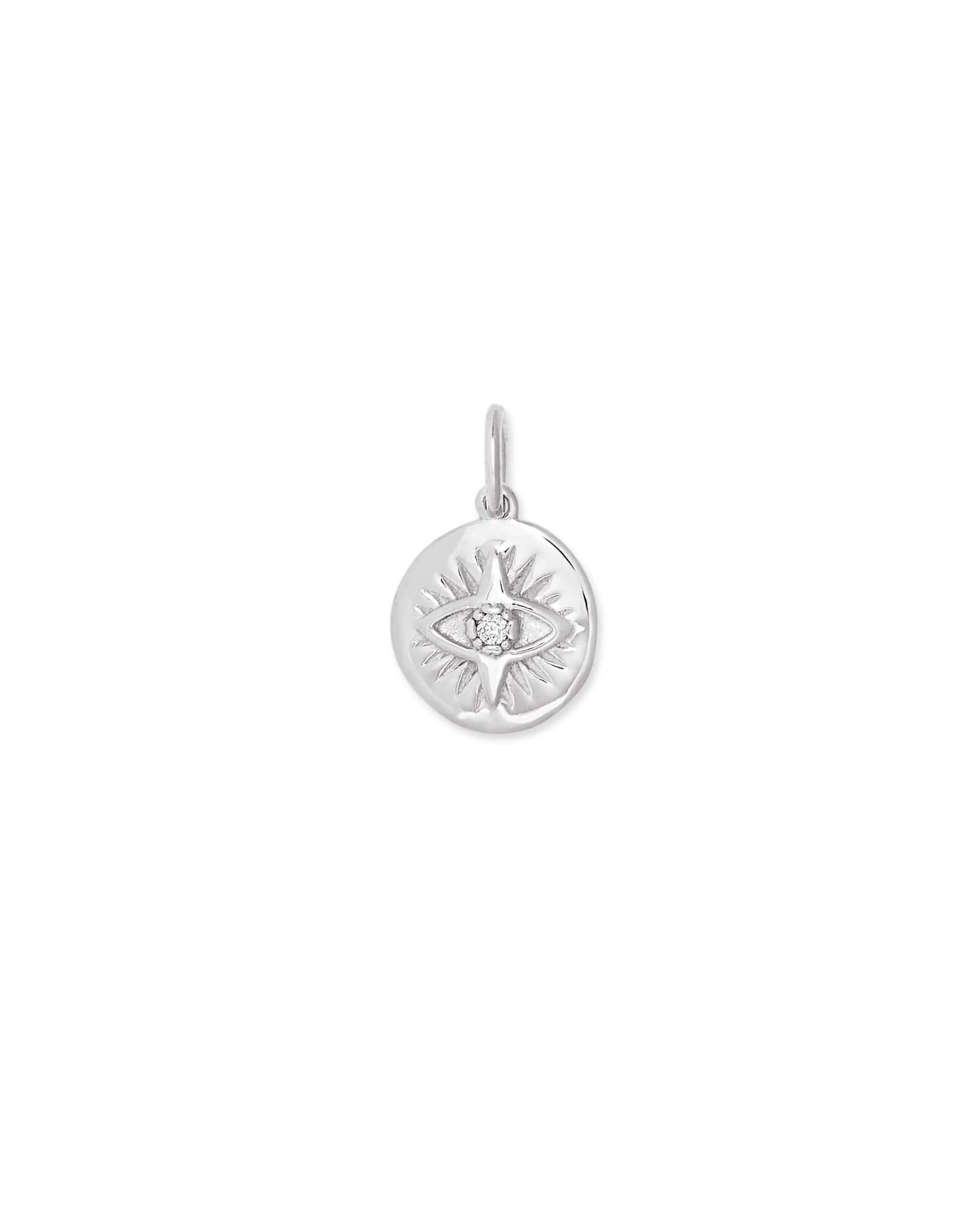Evil Eye Coin Charm in Sterling Silver