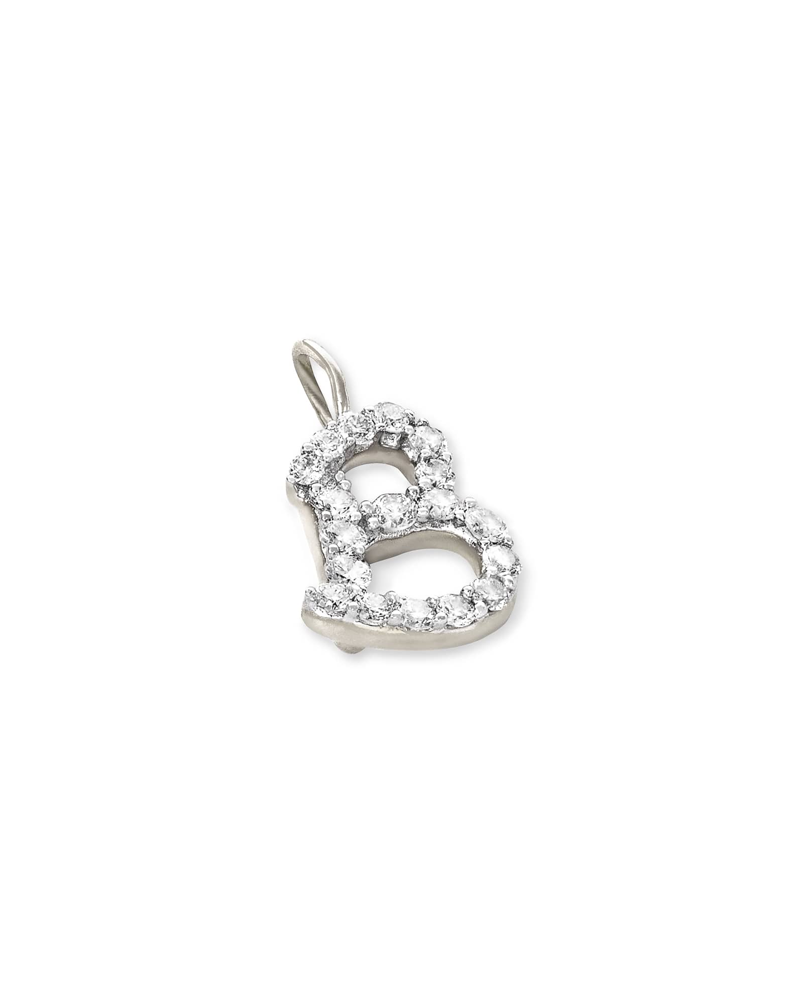0.12 ct 14k White Gold Letter B Charm in White Diamond