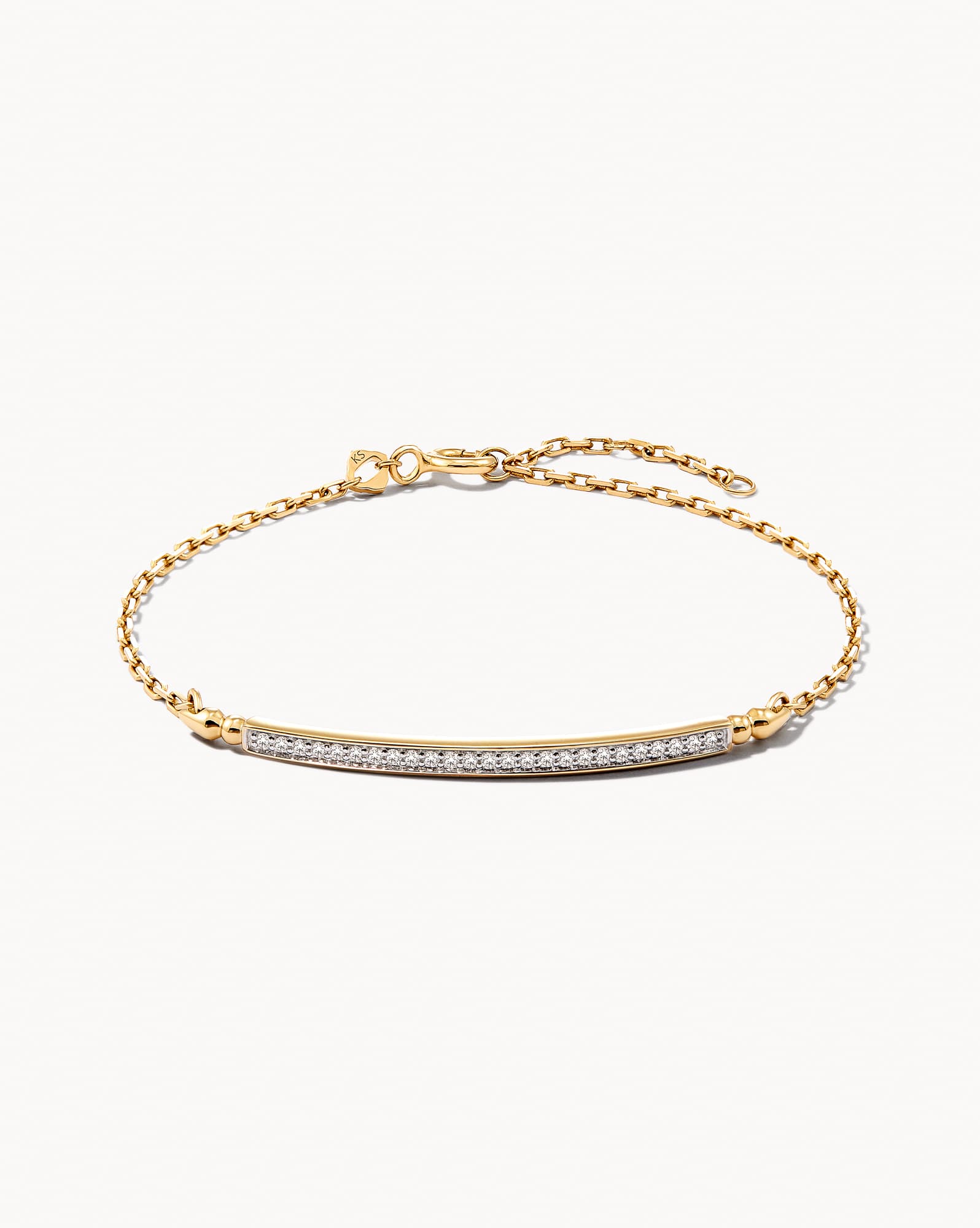 0.2 ct Ott 14k Yellow Gold Delicate Bracelet in White Diamond