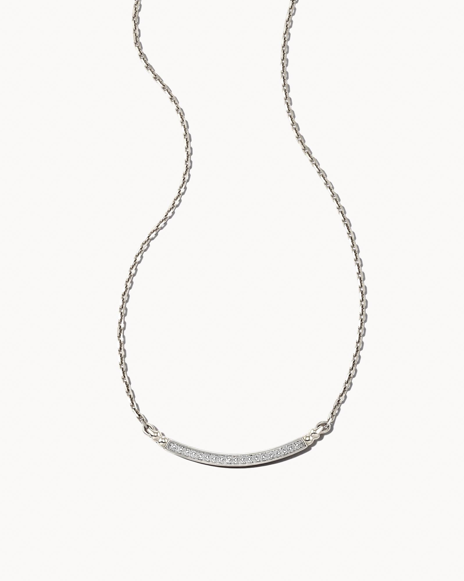 0.15 ct Ott 14k White Gold Pendant Necklace in White Diamond