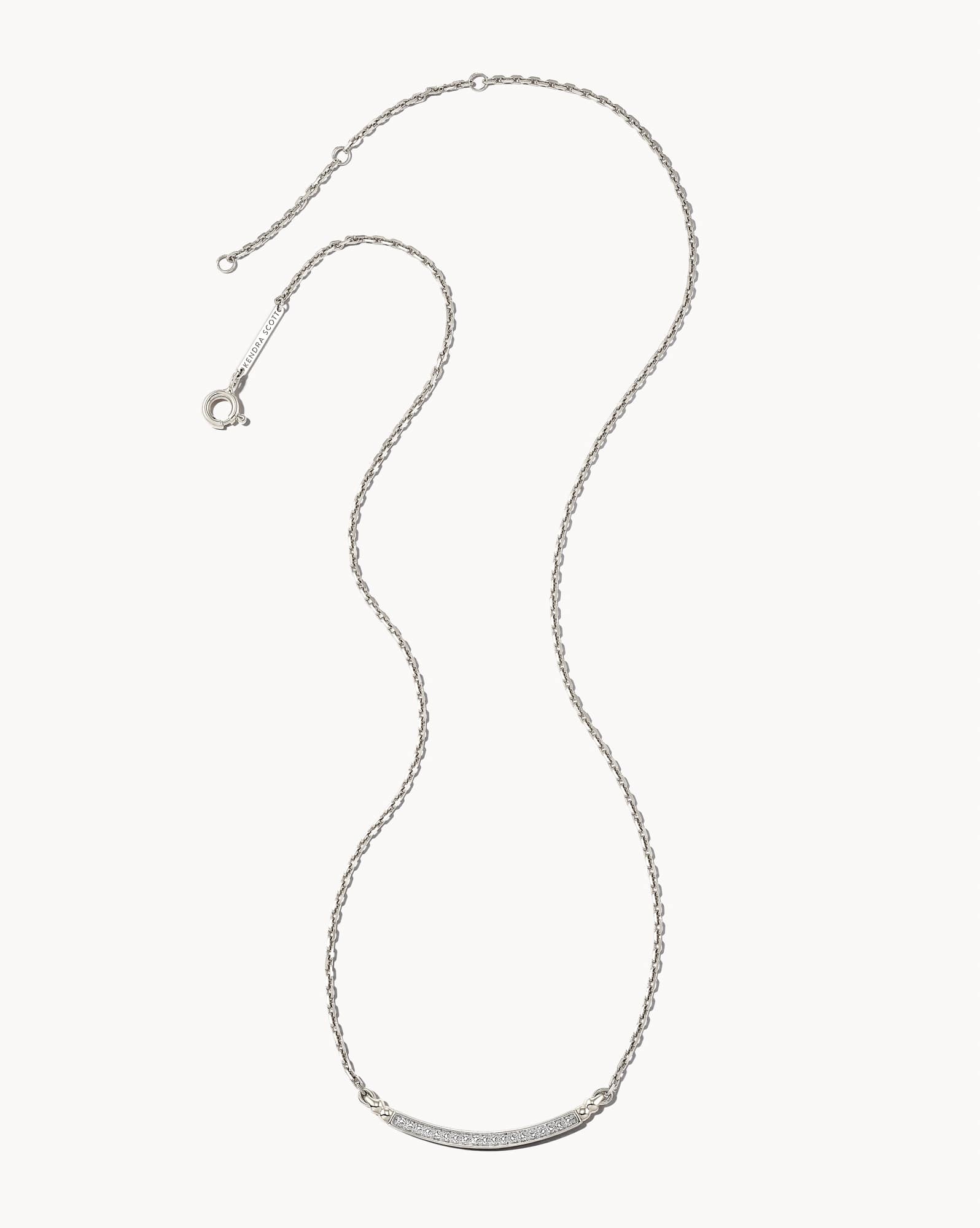 0.15 ct Ott 14k White Gold Pendant Necklace in White Diamond