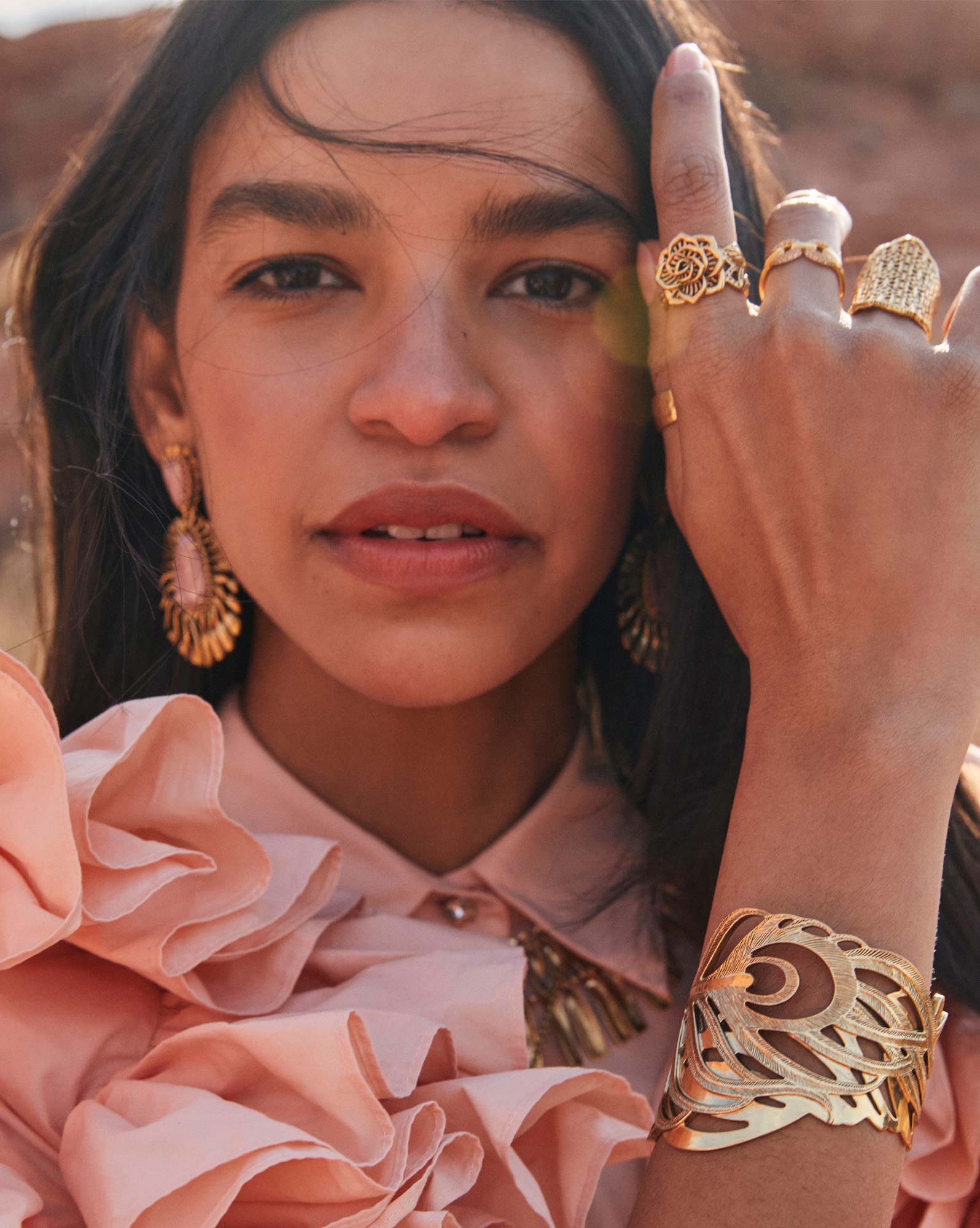 Ansel Rose Cocktail Ring in Vintage Gold