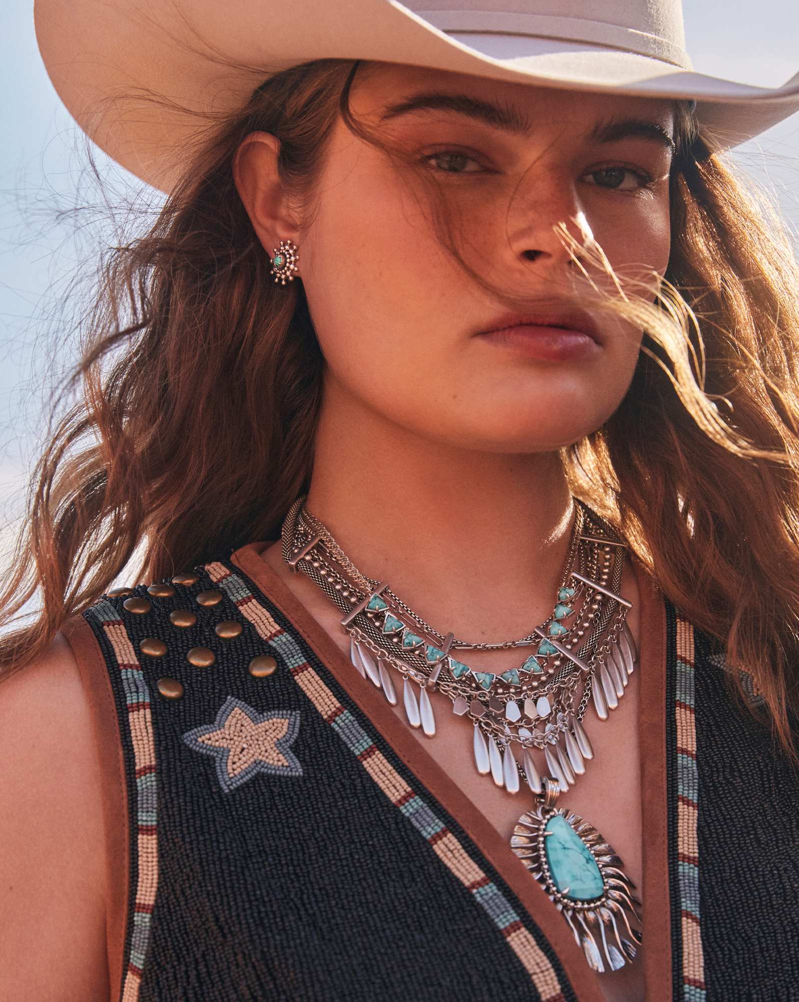 Sydney Statement Necklace in Vintage Silver