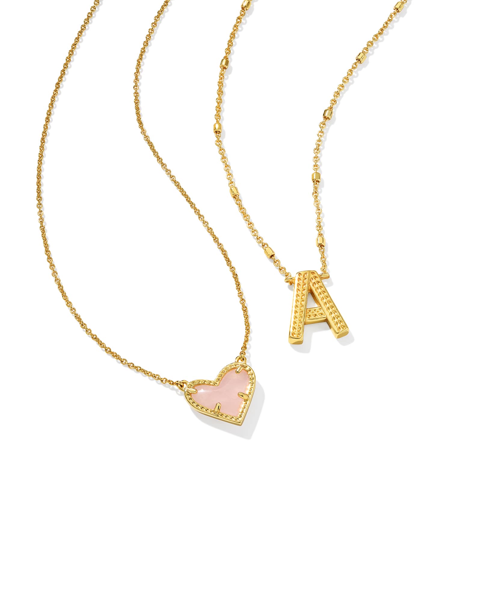 Ari Heart and Letter Pendant Necklace Set, , large