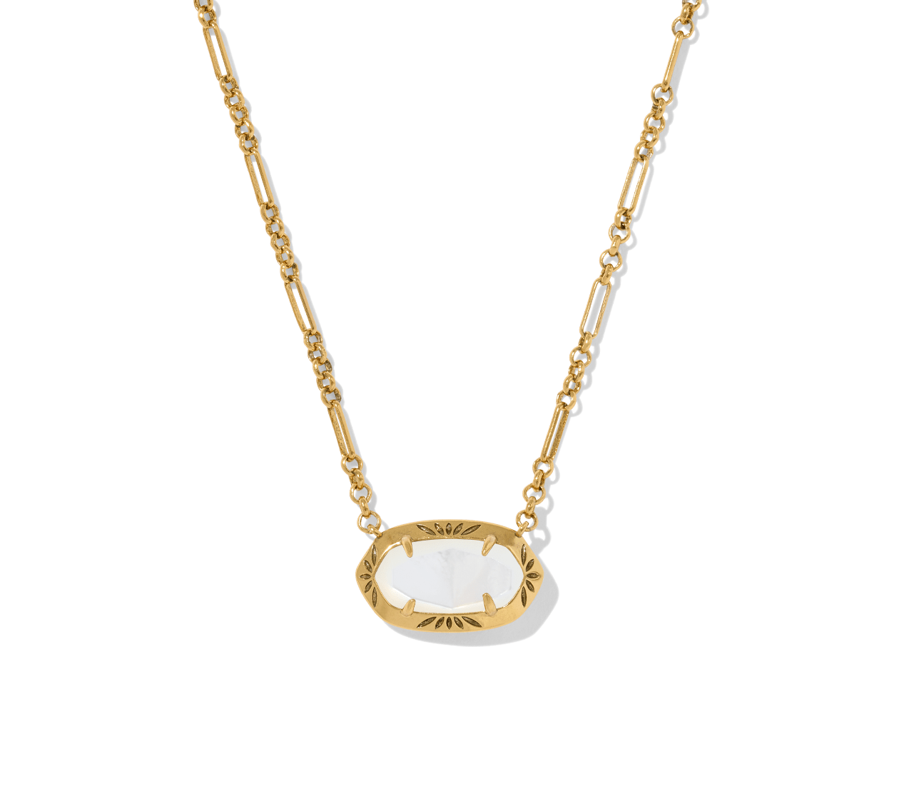 Kendra Scott Elisa Etch Frame Short Pendant Necklace