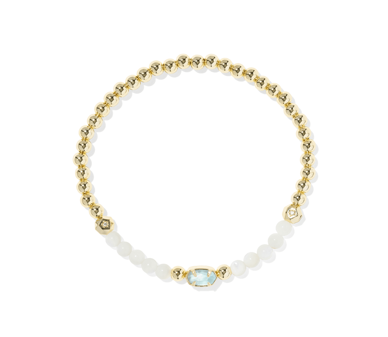 Kendra Scott Emilie Ivory Mother of Pearl Stone Beaded Stretch Bracelet