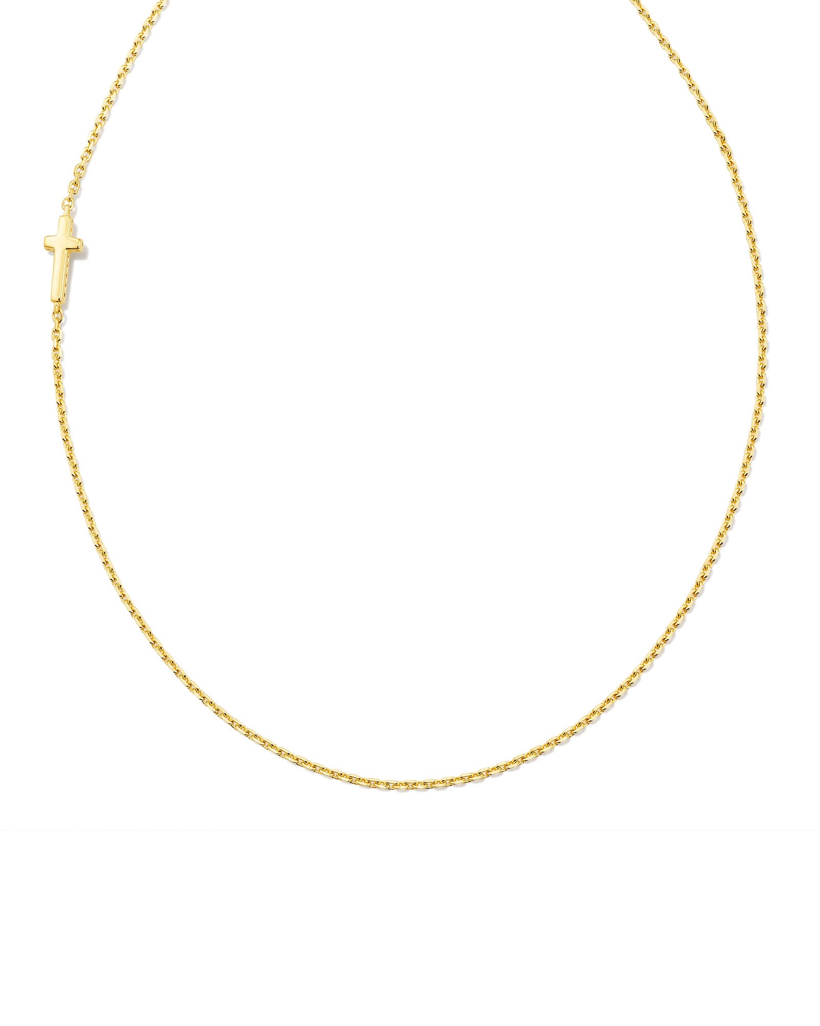 Kendra Scott Cross Inline Necklace in 18k Gold Vermeil | Metal