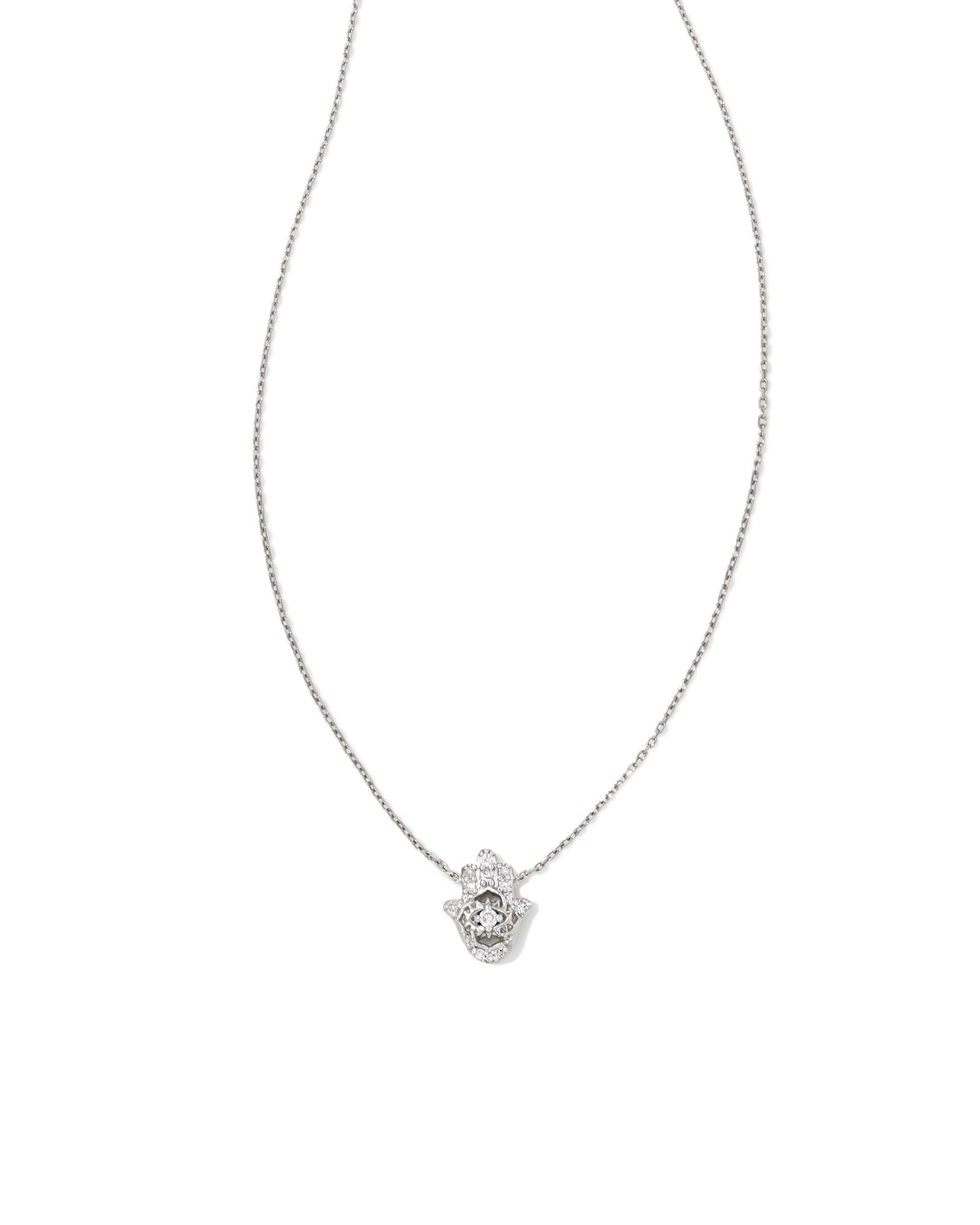 14 Karat White Gold 0.17 Carat Diamond Heart Necklace