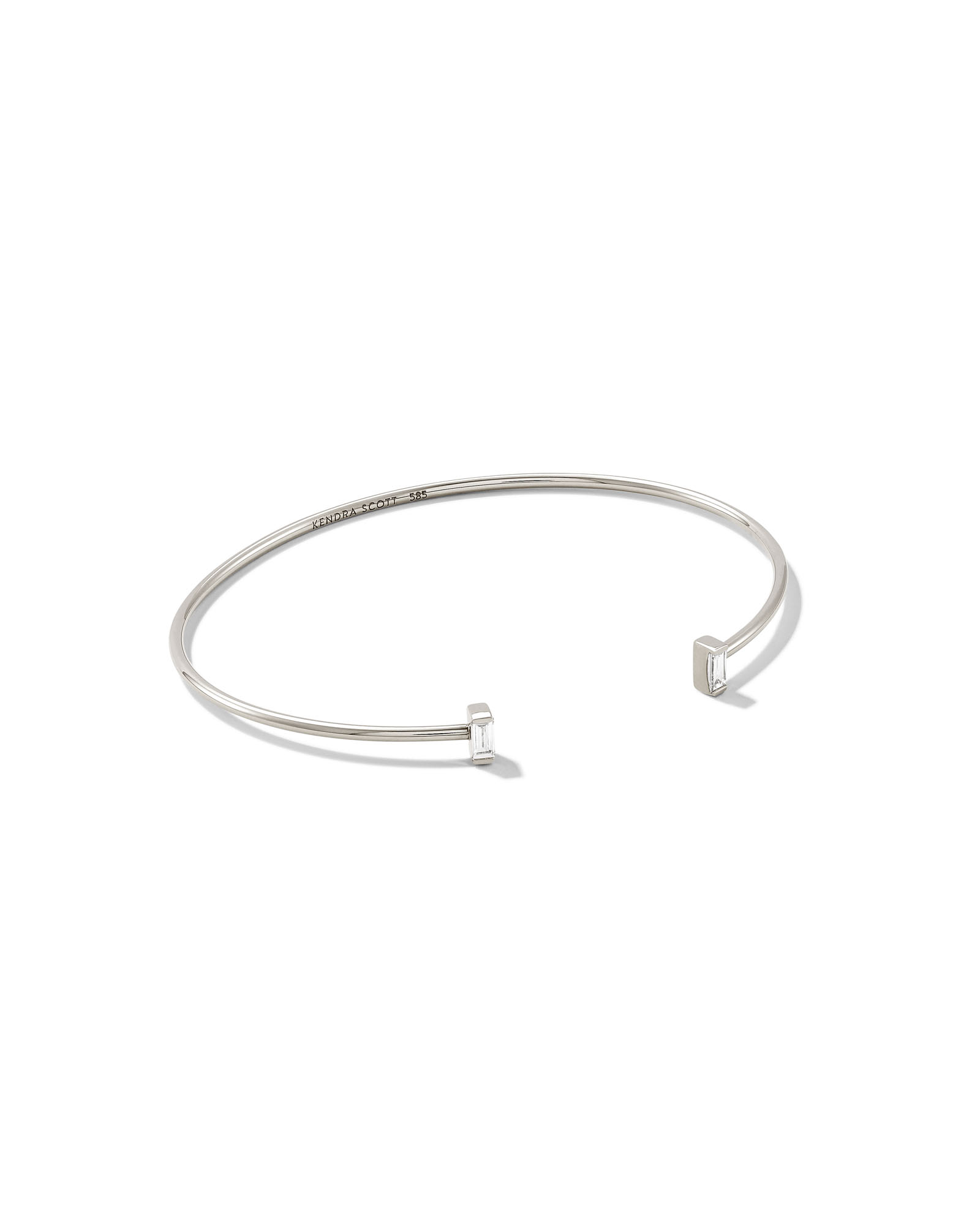 Kendra Scott Isabella 14k White Gold Cuff Bracelet in White Diamond | Diamonds