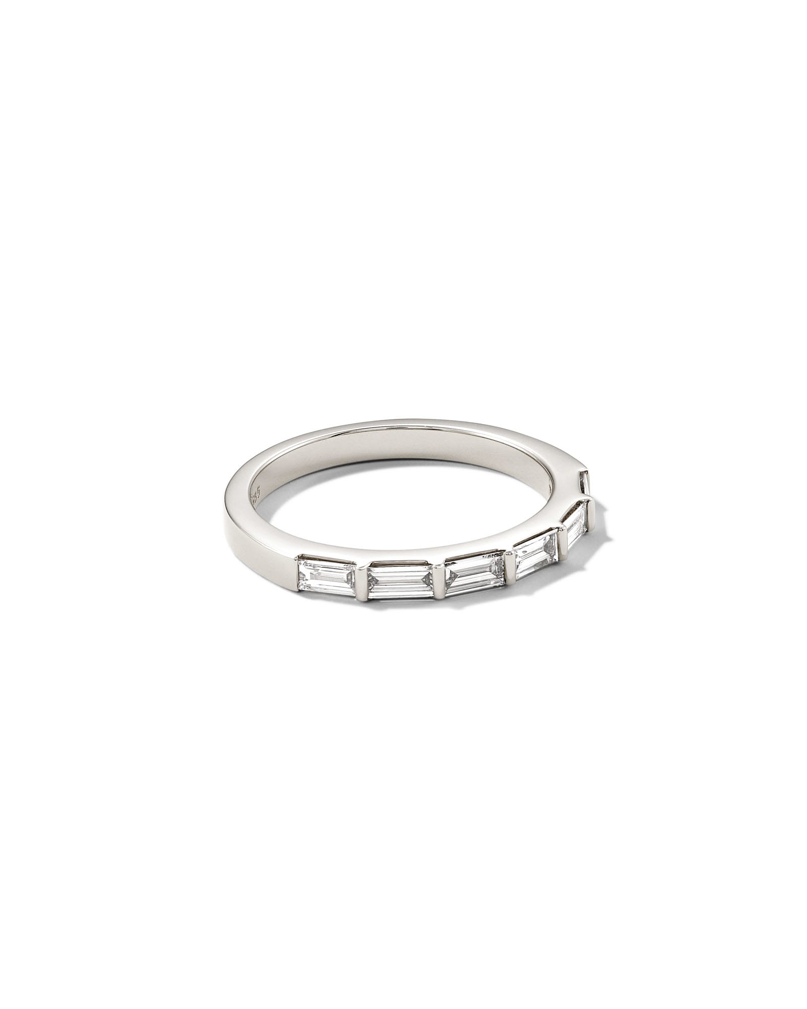 Kendra Scott Isabella 14k White Gold Half Eternity Band Ring in White Diamond | Diamonds | Size 9