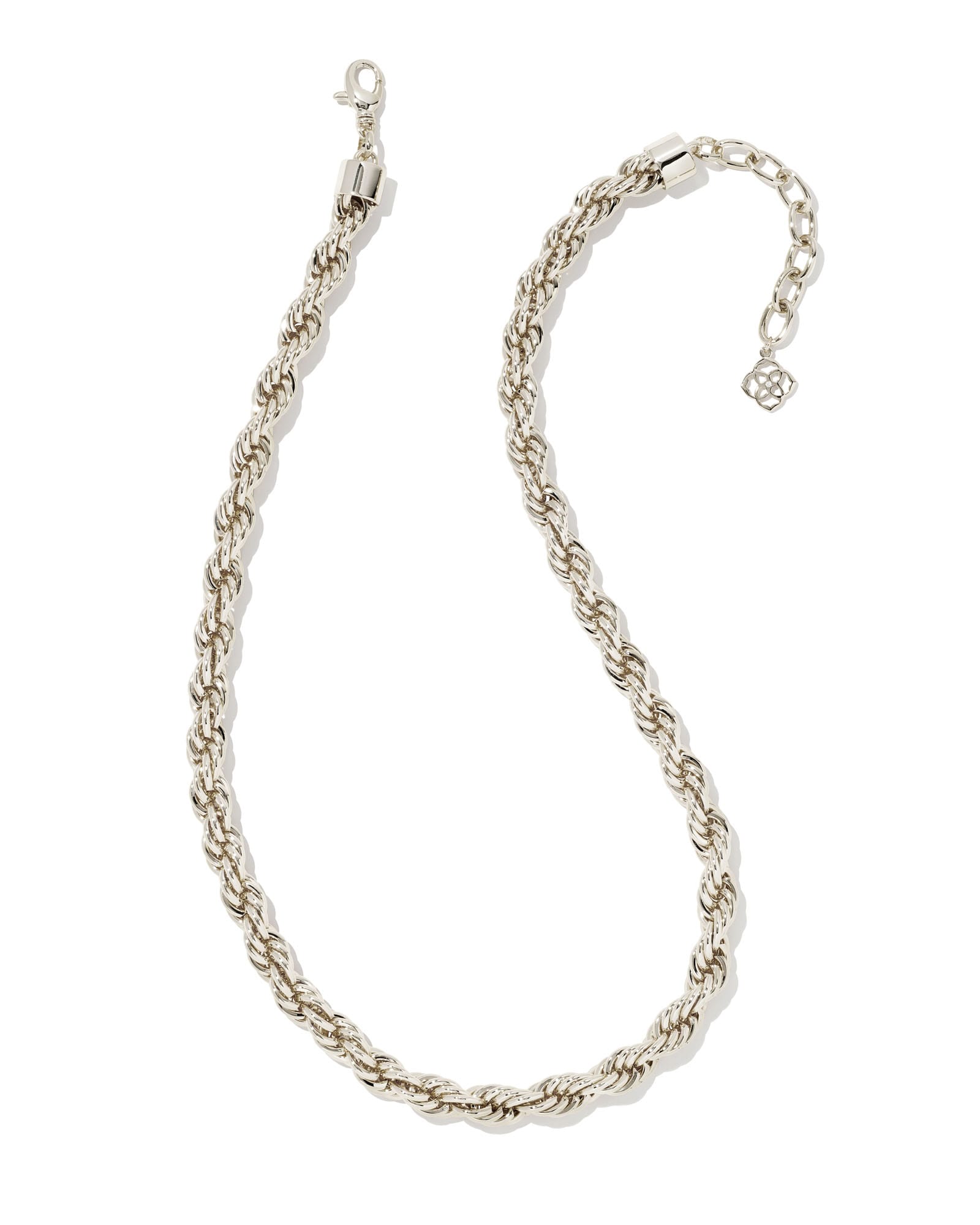 Cailin Silver Pendant Necklace in White Crystal