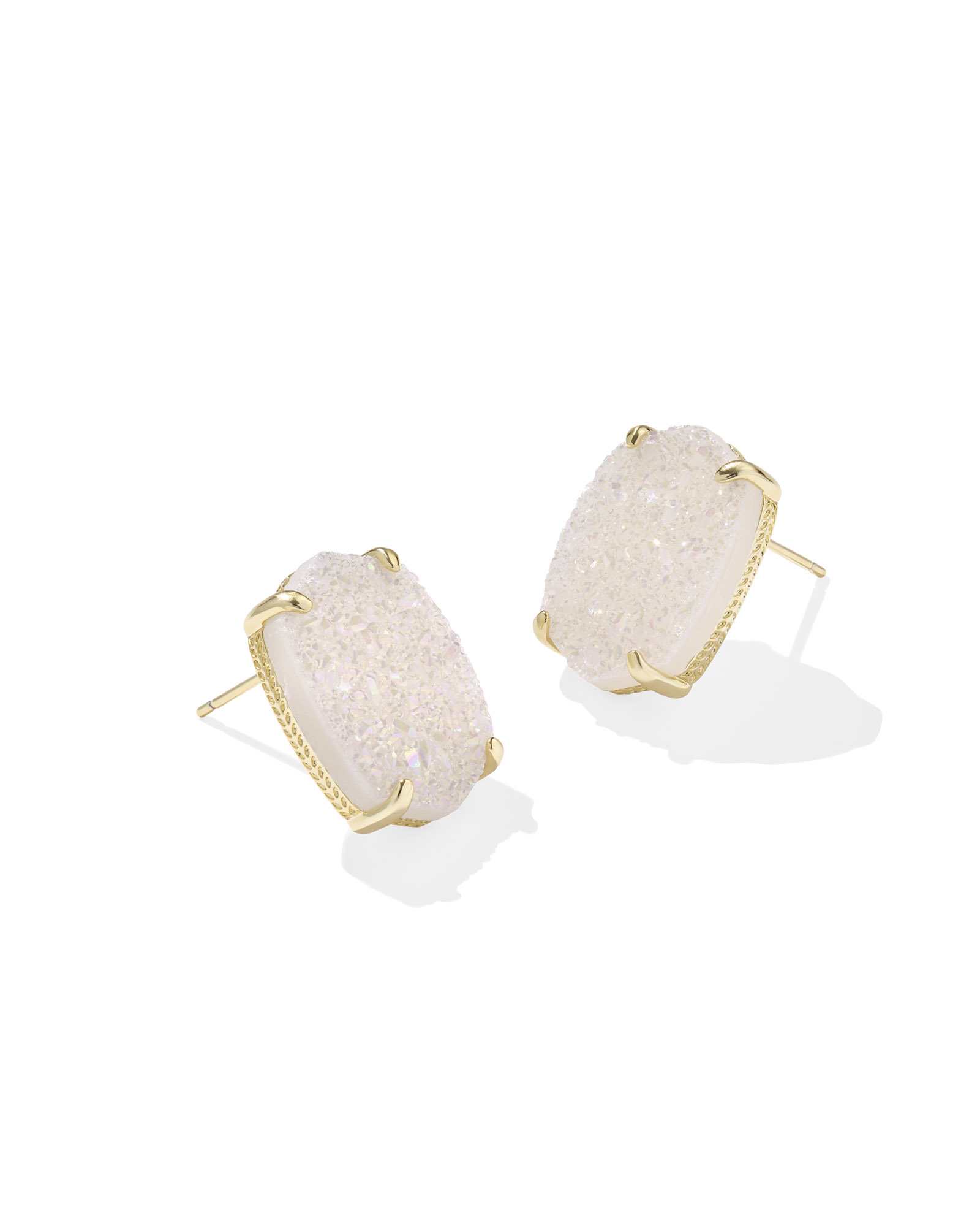 Kendra Scott Daphne Gold Large Stud Earrings in Iridescent | Drusy