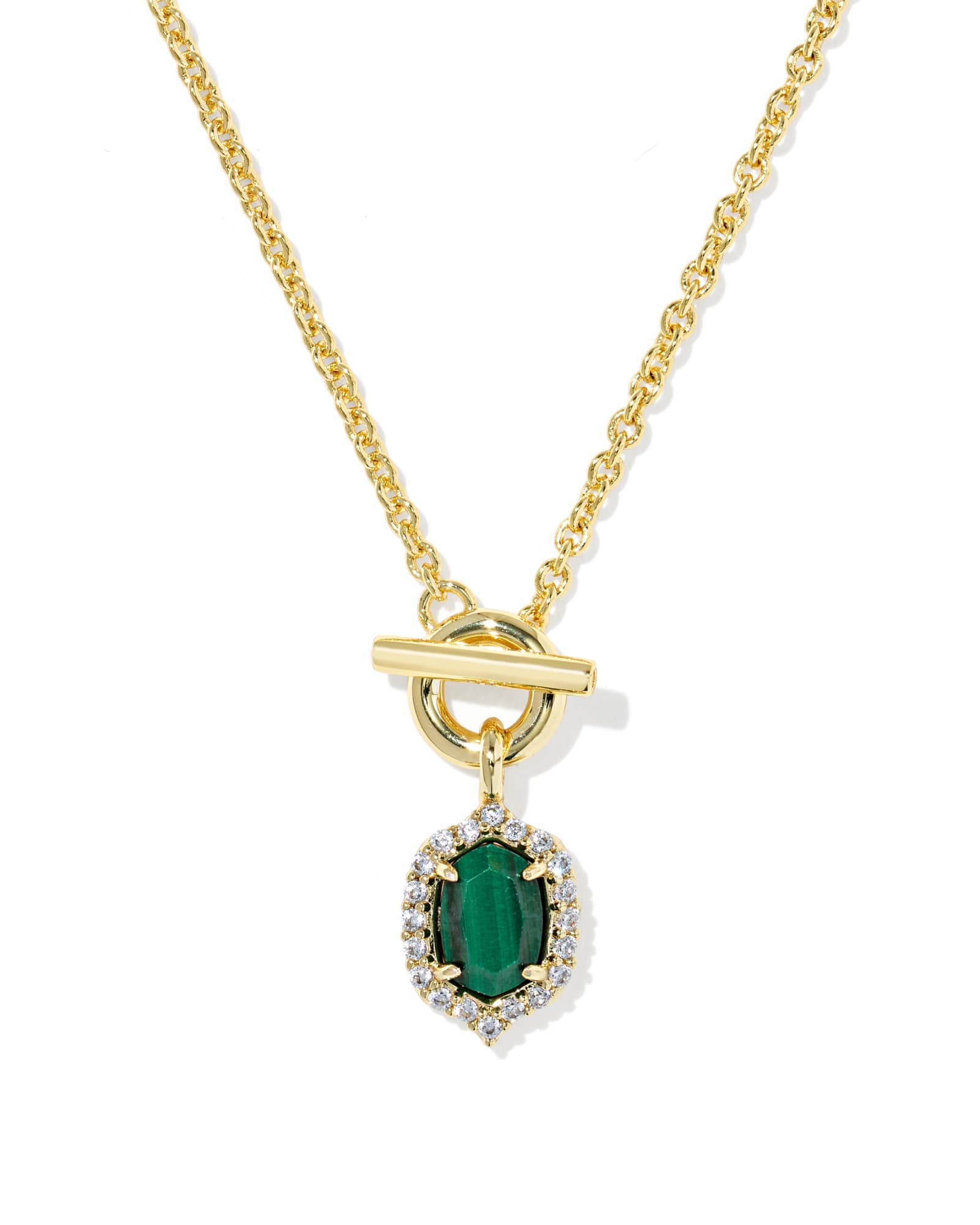 Daphne Crystal Frame Gold Toggle Necklace