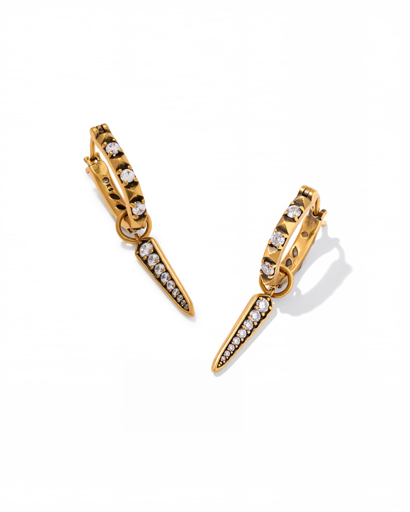 Fate Vintage Gold Charm Huggie Earrings