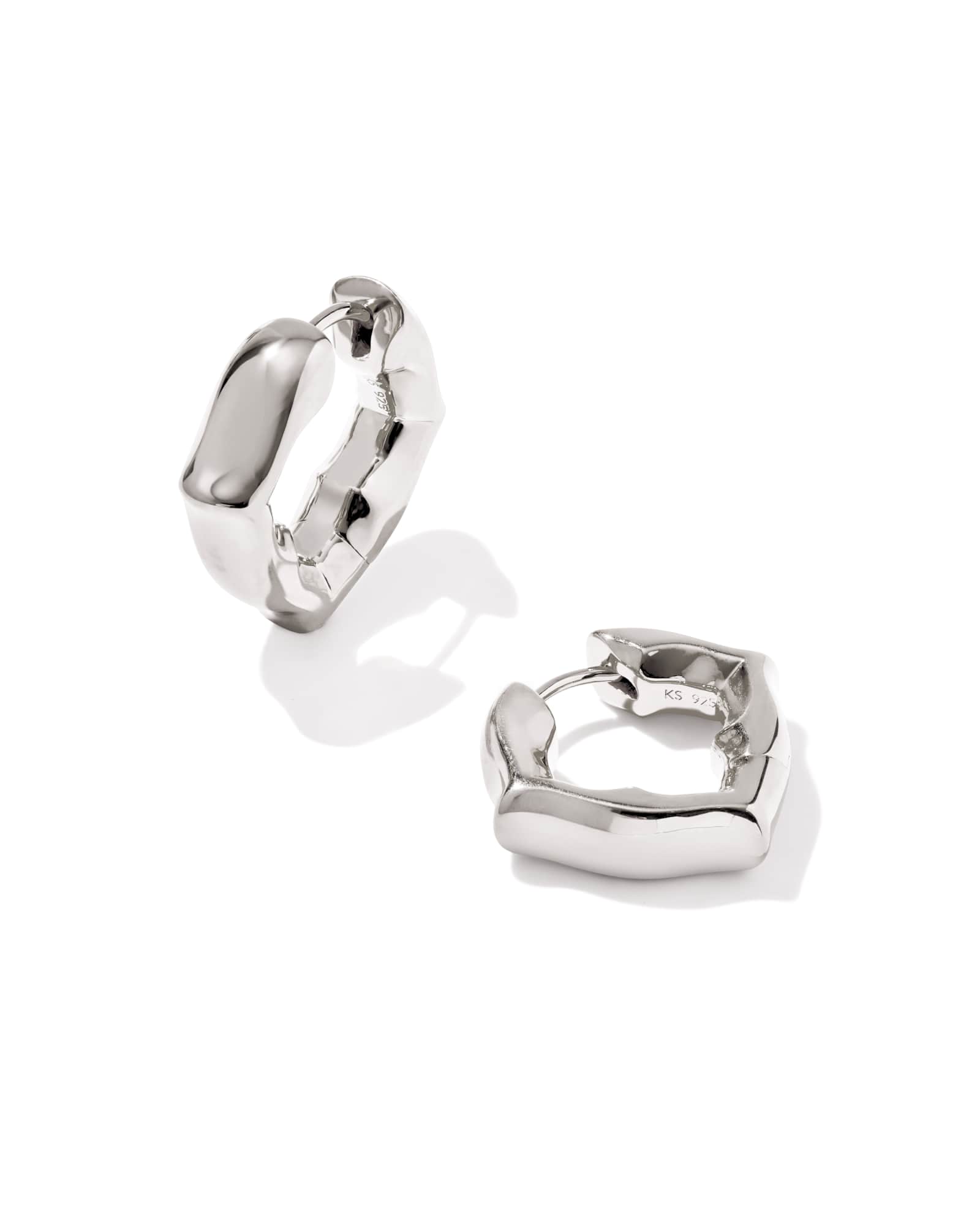 Dira Open Frame Sterling Silver Huggie Earrings