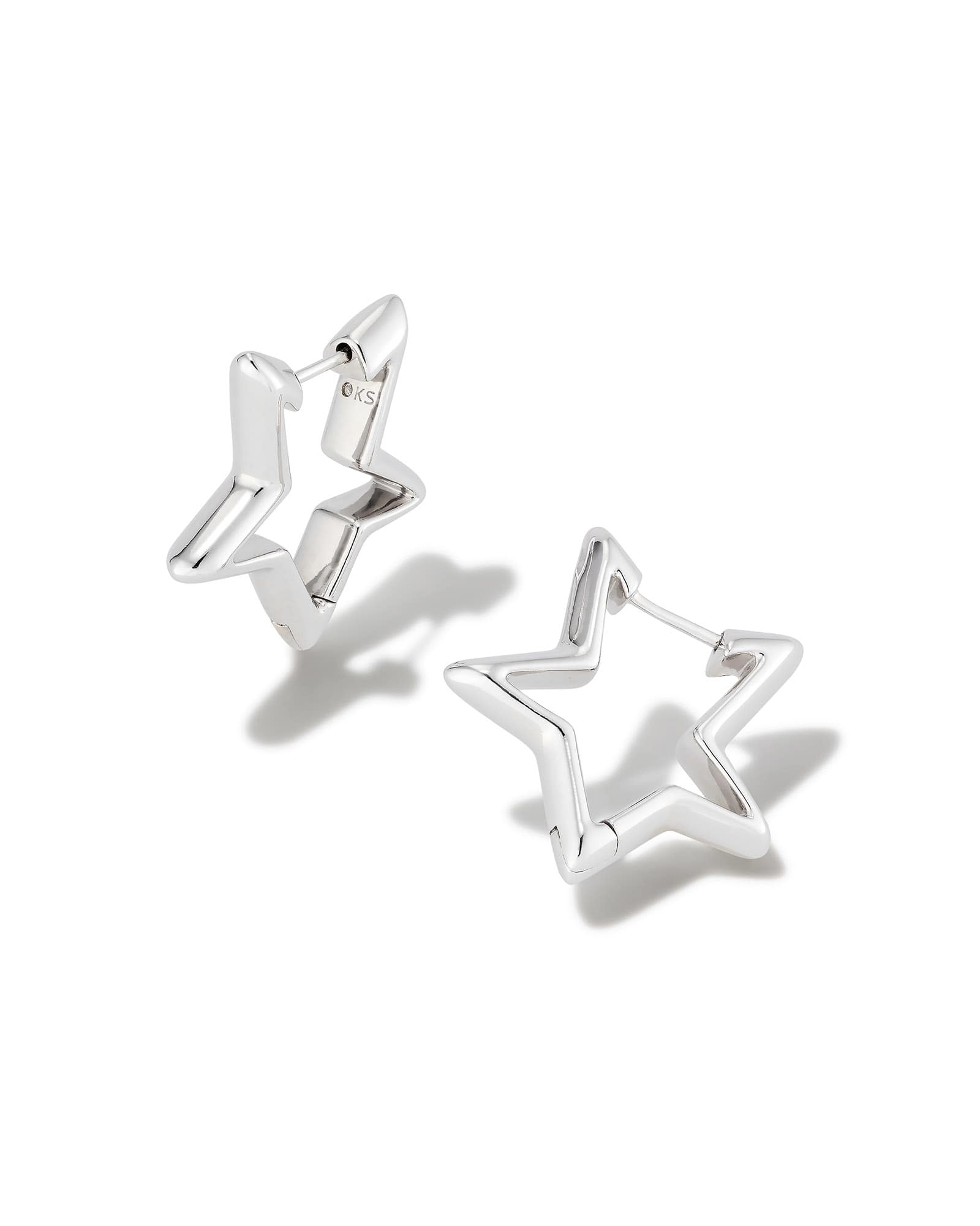 Star Silver Huggie Earrings