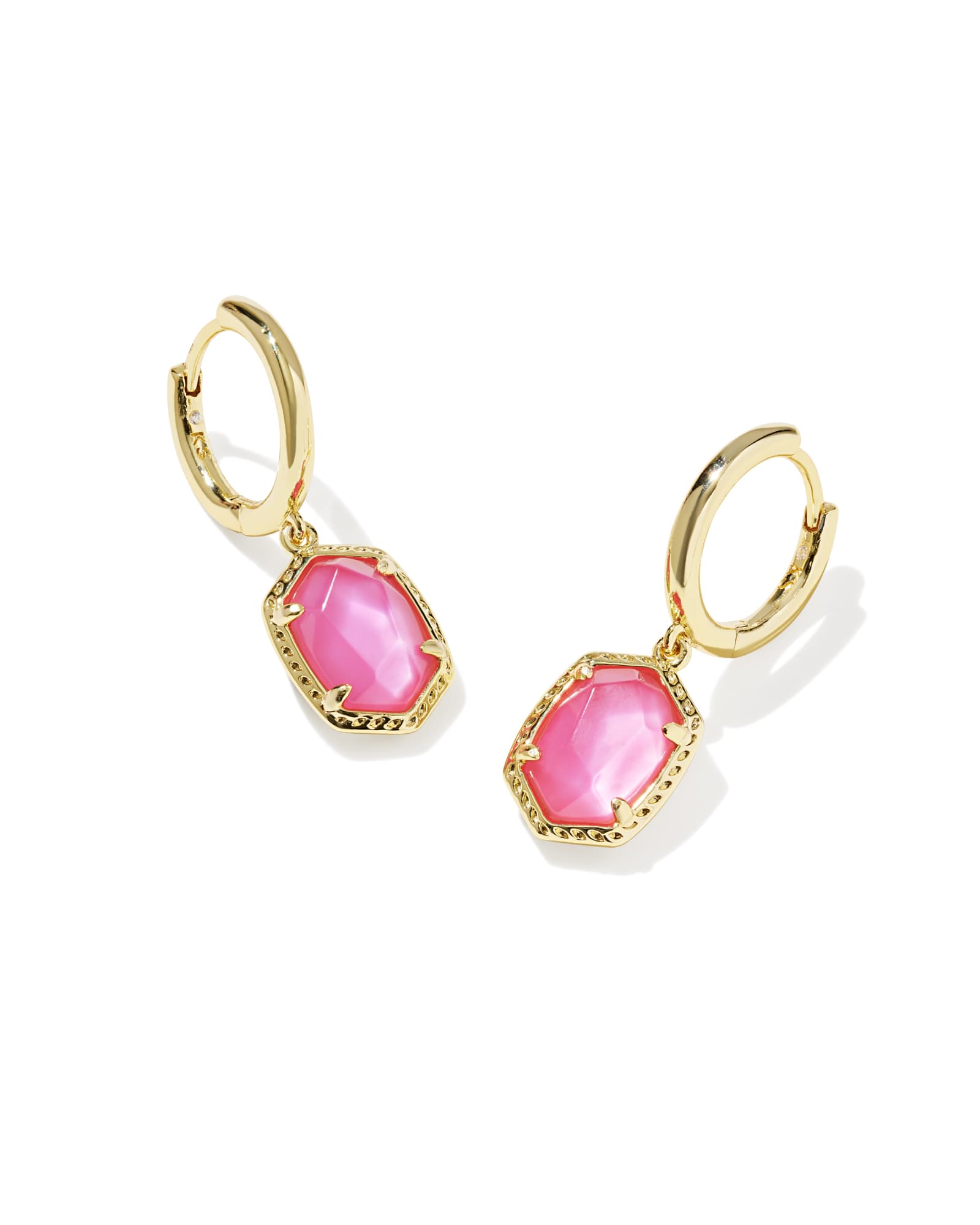 Daphne Gold Frame Huggie Earrings