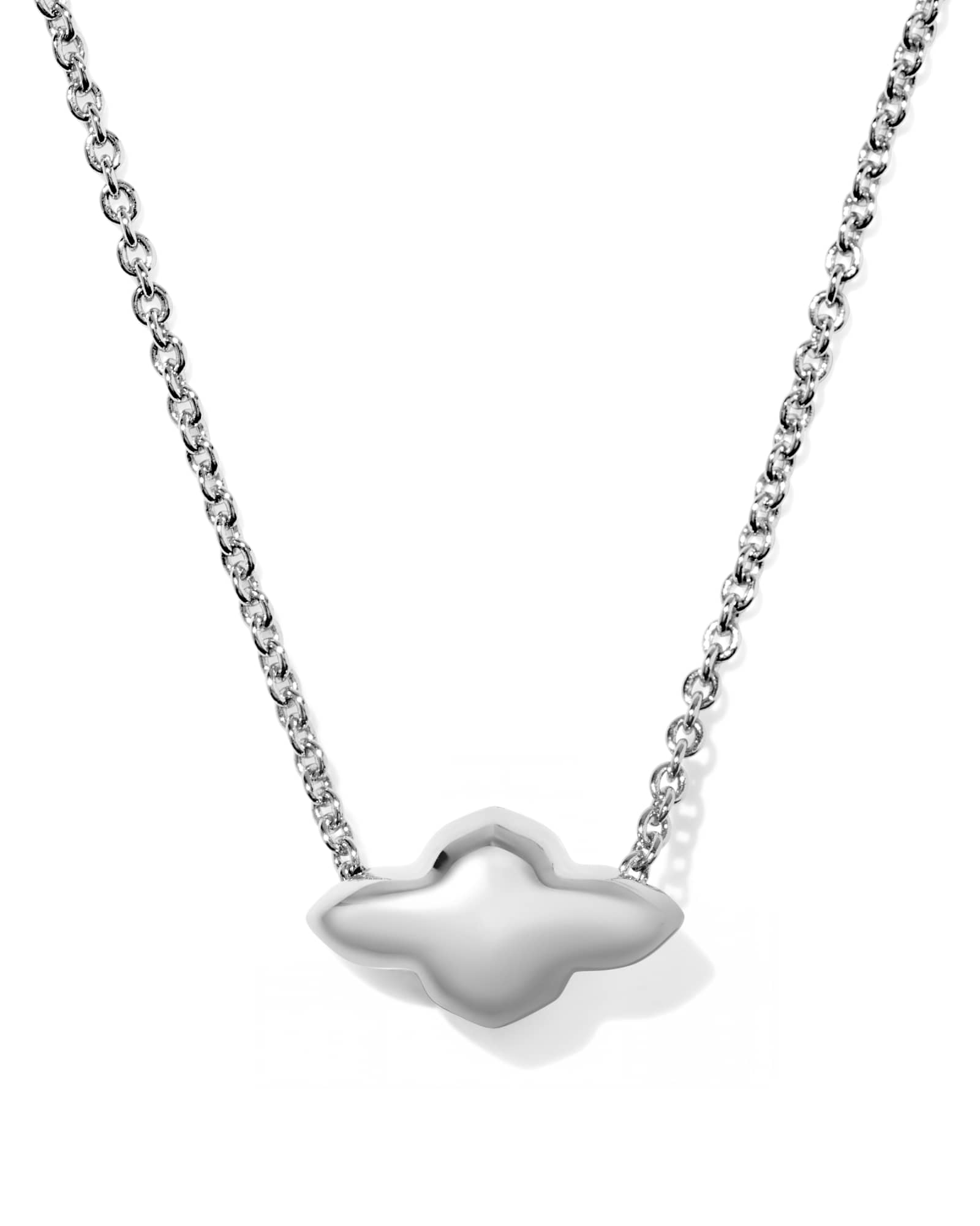 Abbie Silver Metal Short Pendant Necklace
