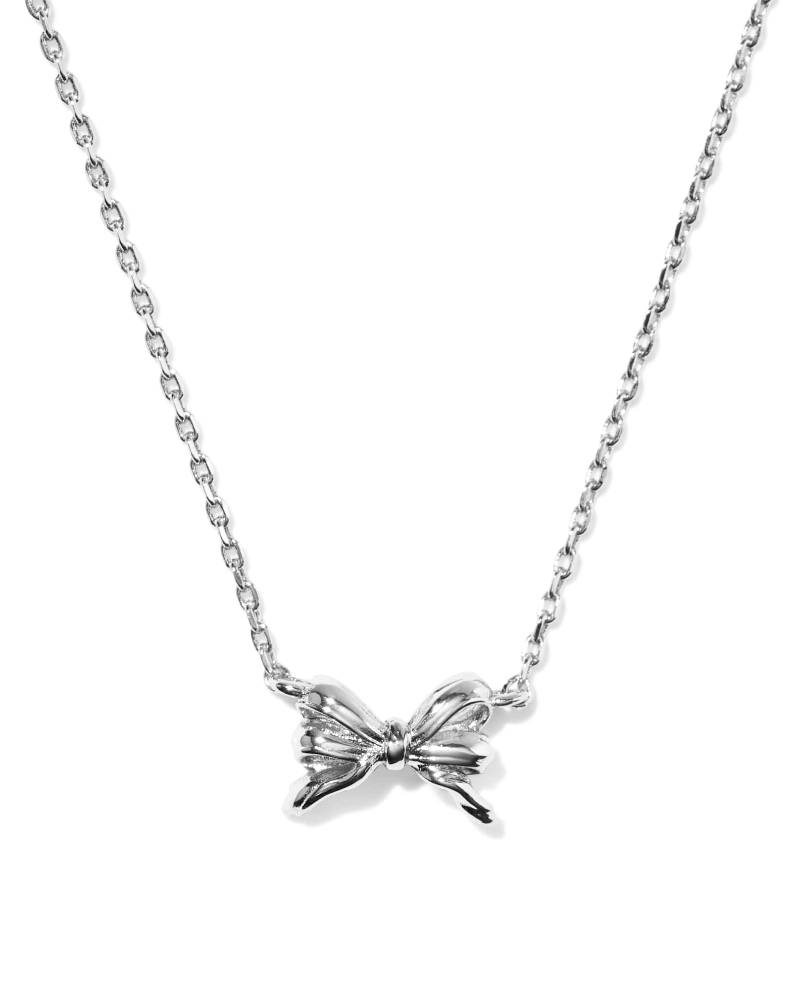 Adelaide Bow Silver Short Pendant Necklace