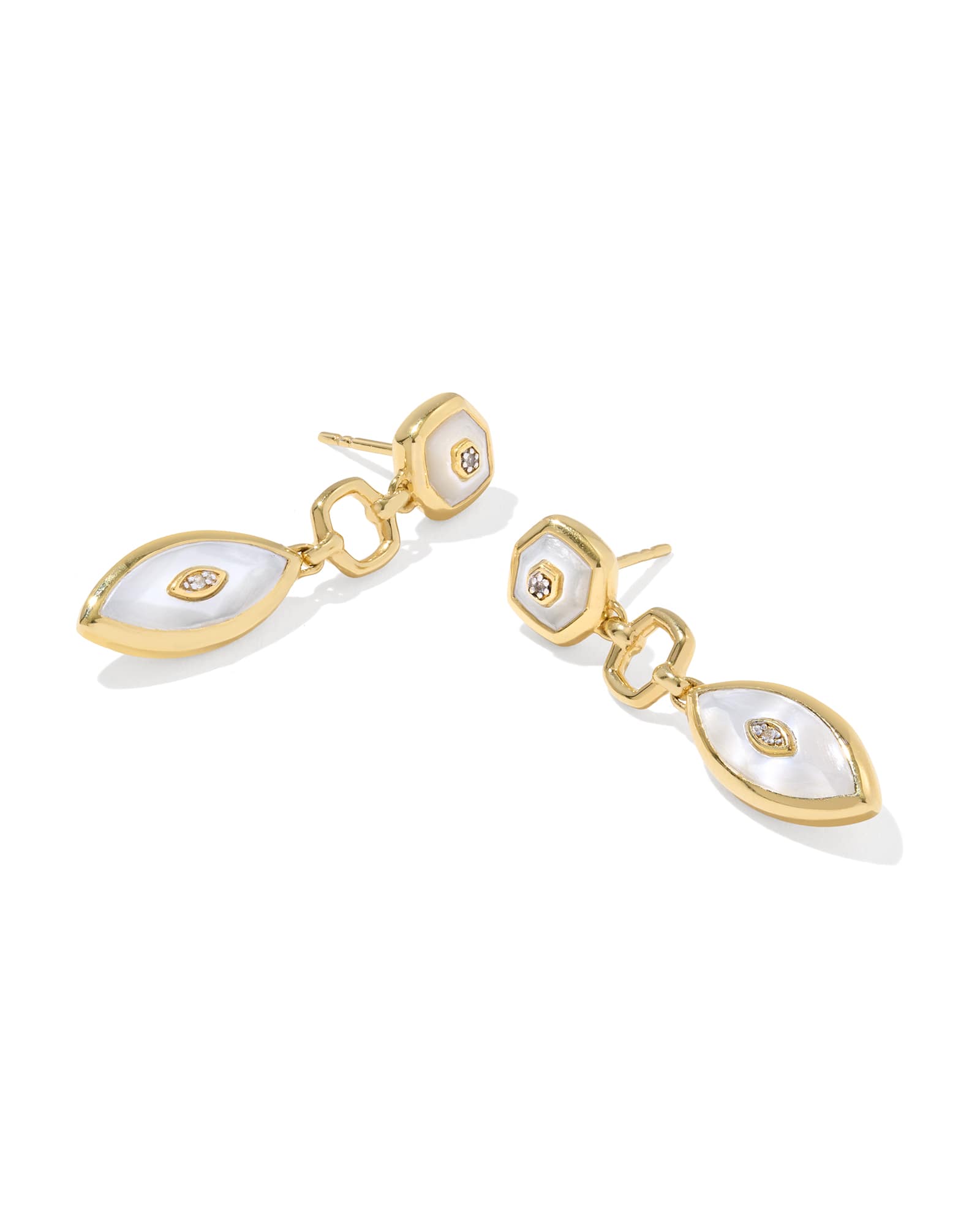 Kendra Scott Davie 18k Gold Vermeil Stone Drop Earrings | Mother Of Pearl/Metal