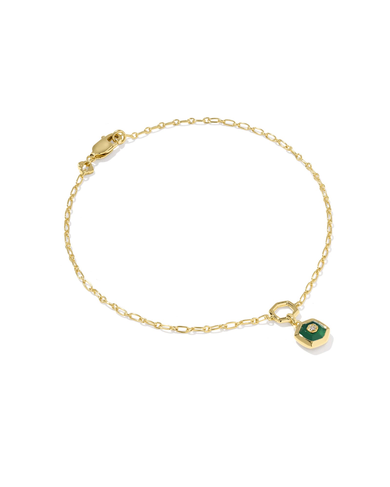 Kendra Scott Davie 18k Gold Vermeil Stone Link and Chain Bracelet | Onyx