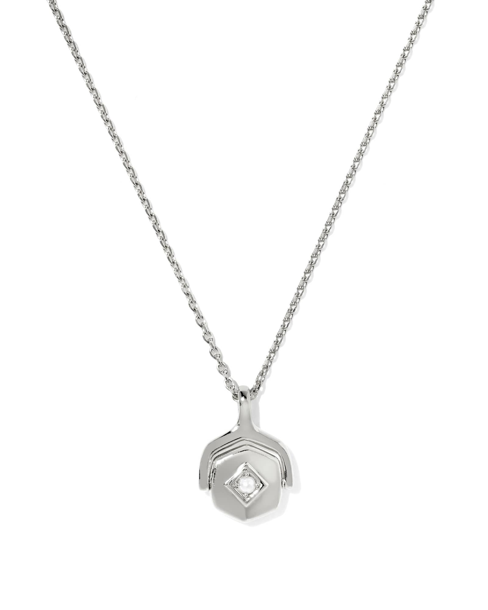 Kendra Scott Reversible Davie Sterling Silver Short Pendant Necklace | Pearl