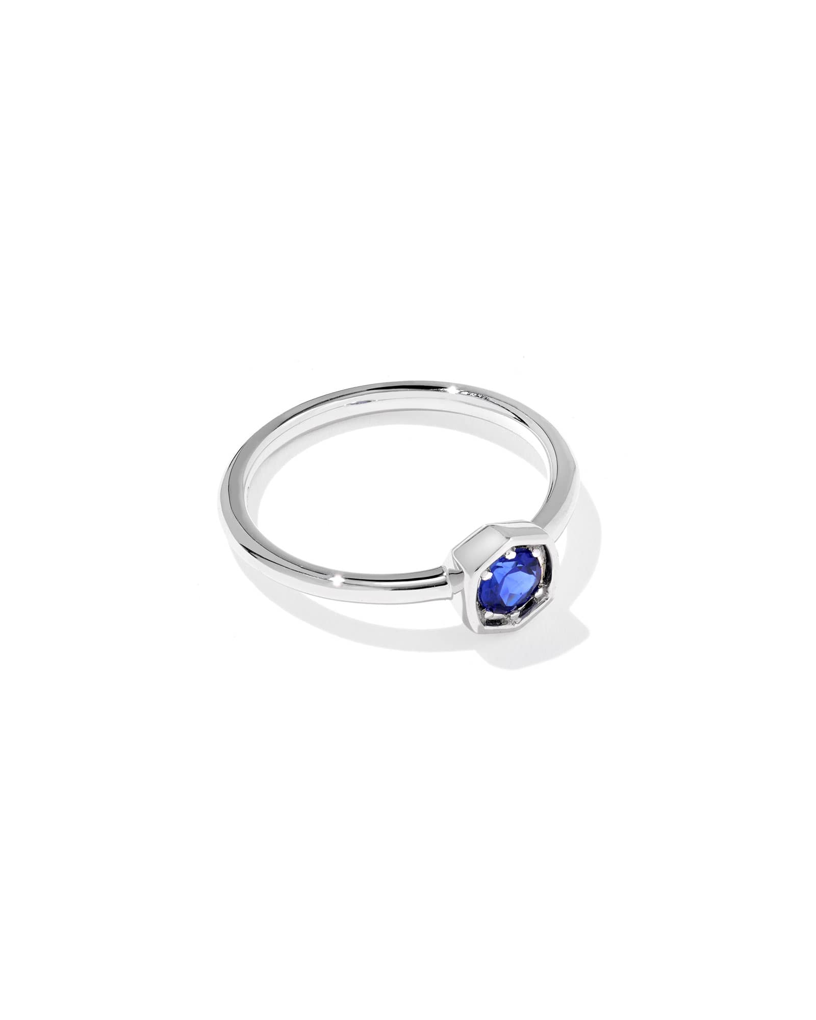 Kendra Scott 0.36 ct Lab Grown Gemstone Davie 14k White Gold Band Ring | Sapphire | Size 5