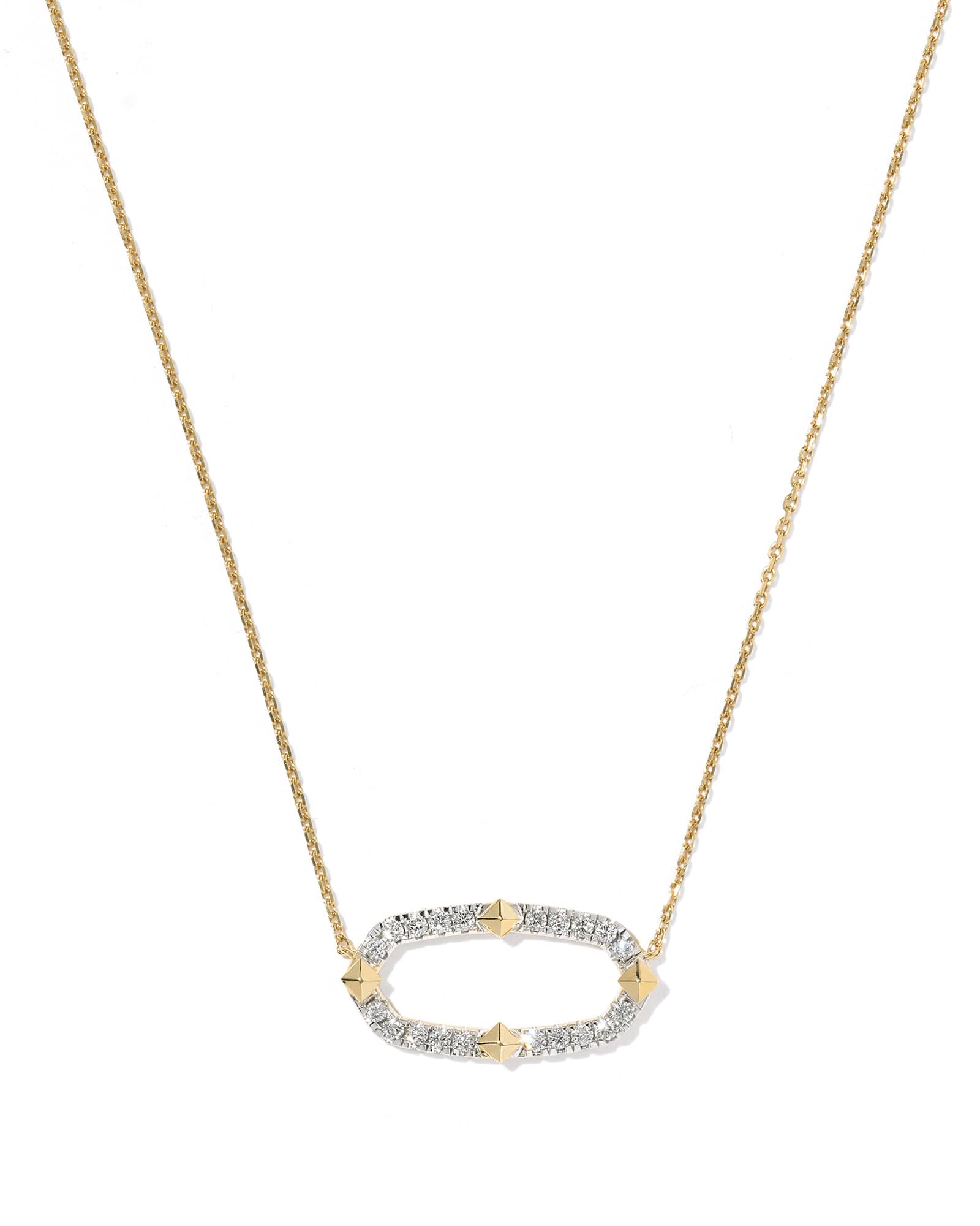 Kendra Scott 0.26 ct Lab Grown White Diamond Astrid 14k Yellow Gold Short Pendant Necklace | Lab Diamond/Metal