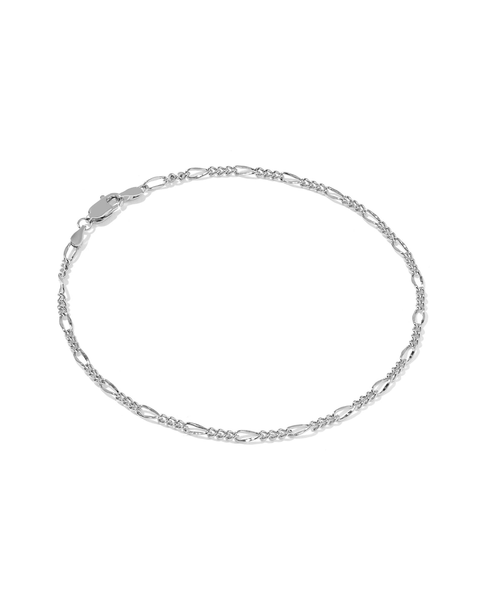 Kendra Scott Thin Figaro Oxidized Sterling Silver Chain Bracelet | Metal