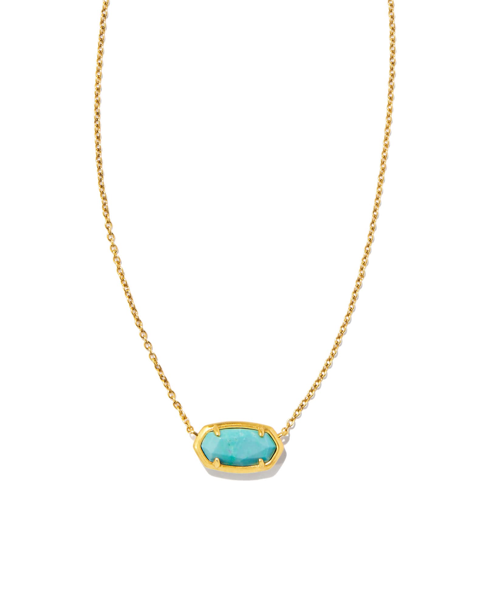 196088629179 - Yellow Rose by Kendra Scott x Yellowstone™ Vintage Gold Elisa Yellowstone Short Pendant Necklace in Variegated Turquoise Magnesite