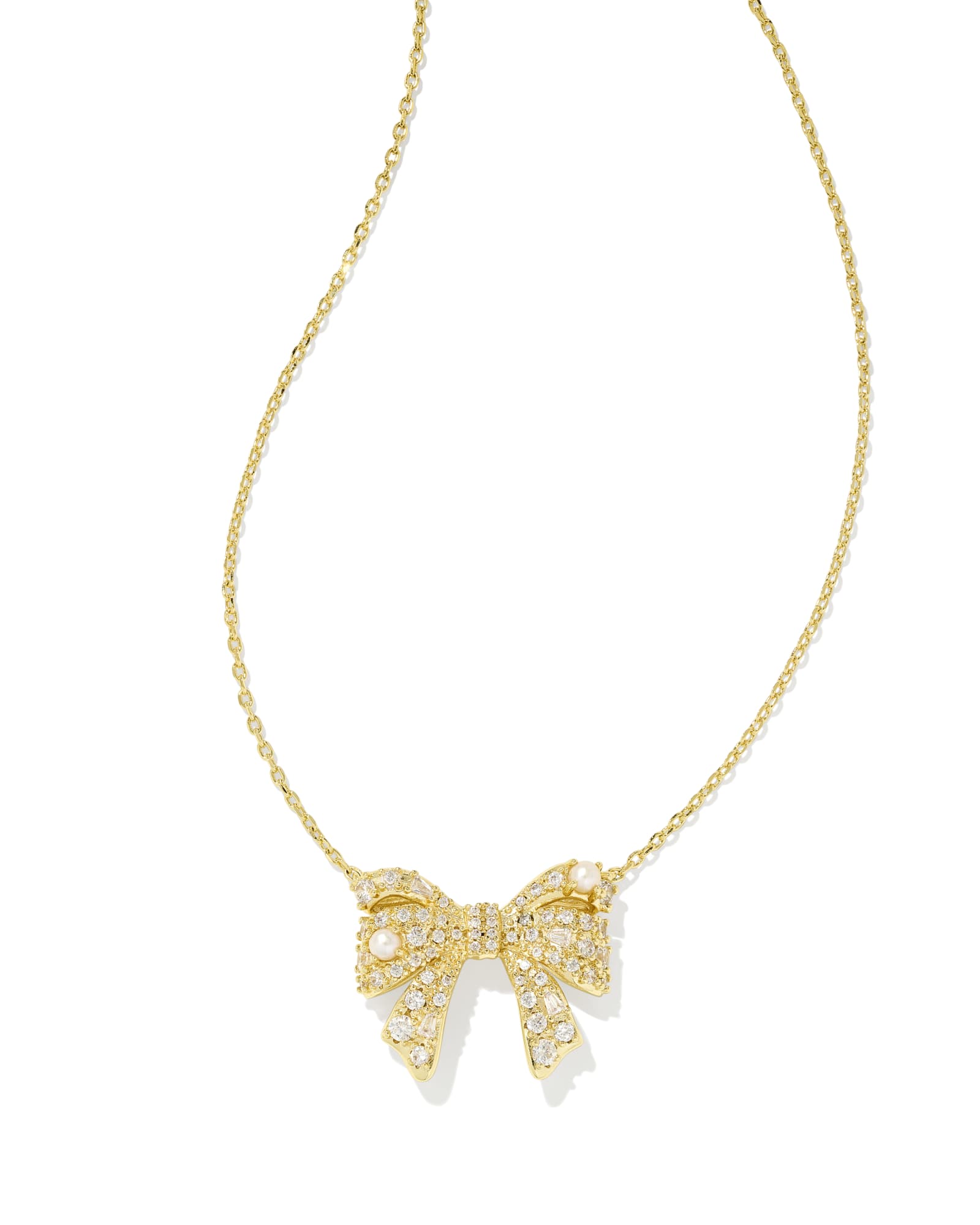 Crystal Letter H Gold Short Pendant Necklace in White Crystal