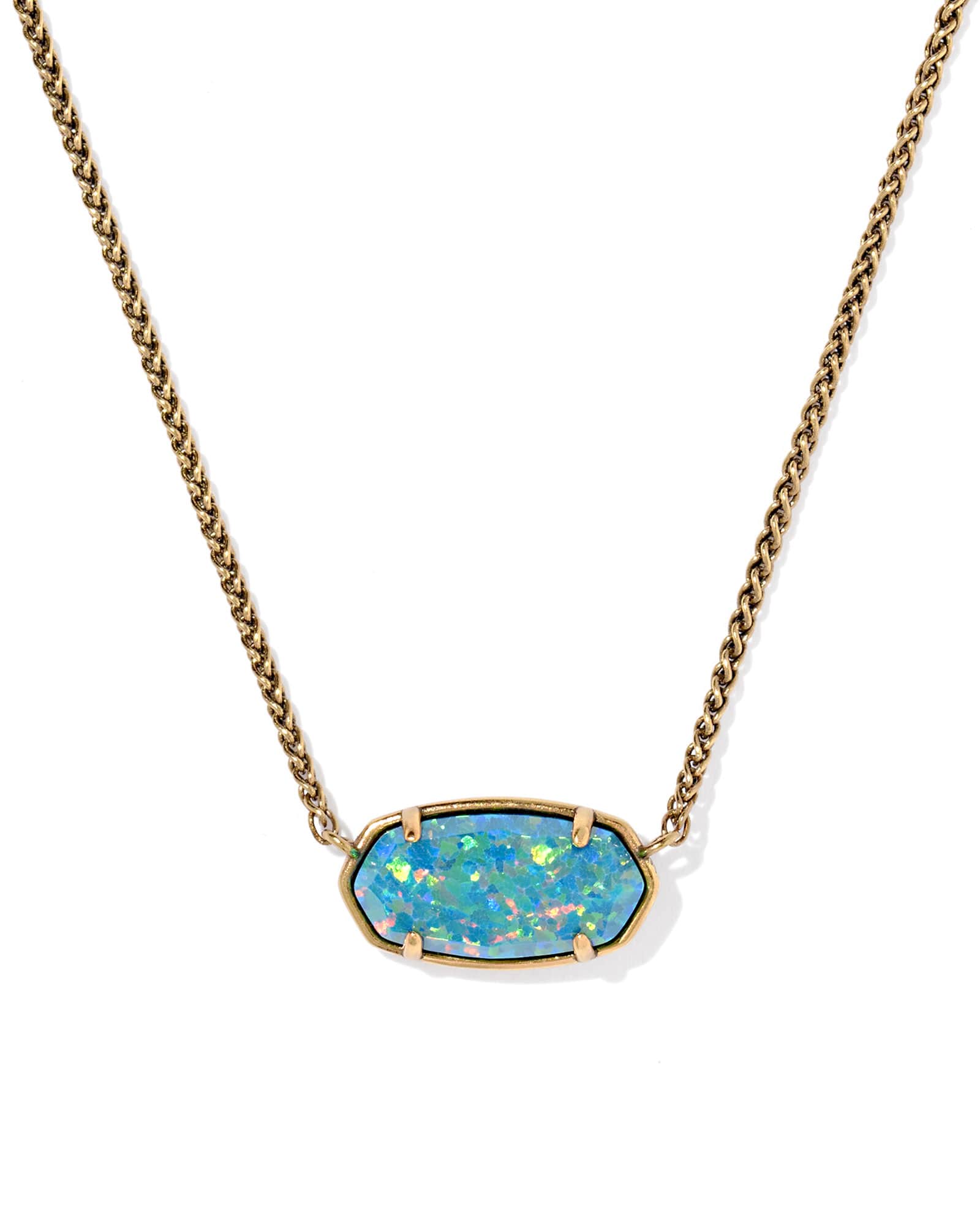 Dolly Parton x Kendra Scott Elisa Vintage Gold Short Pendant Necklace | Kyocera Opal