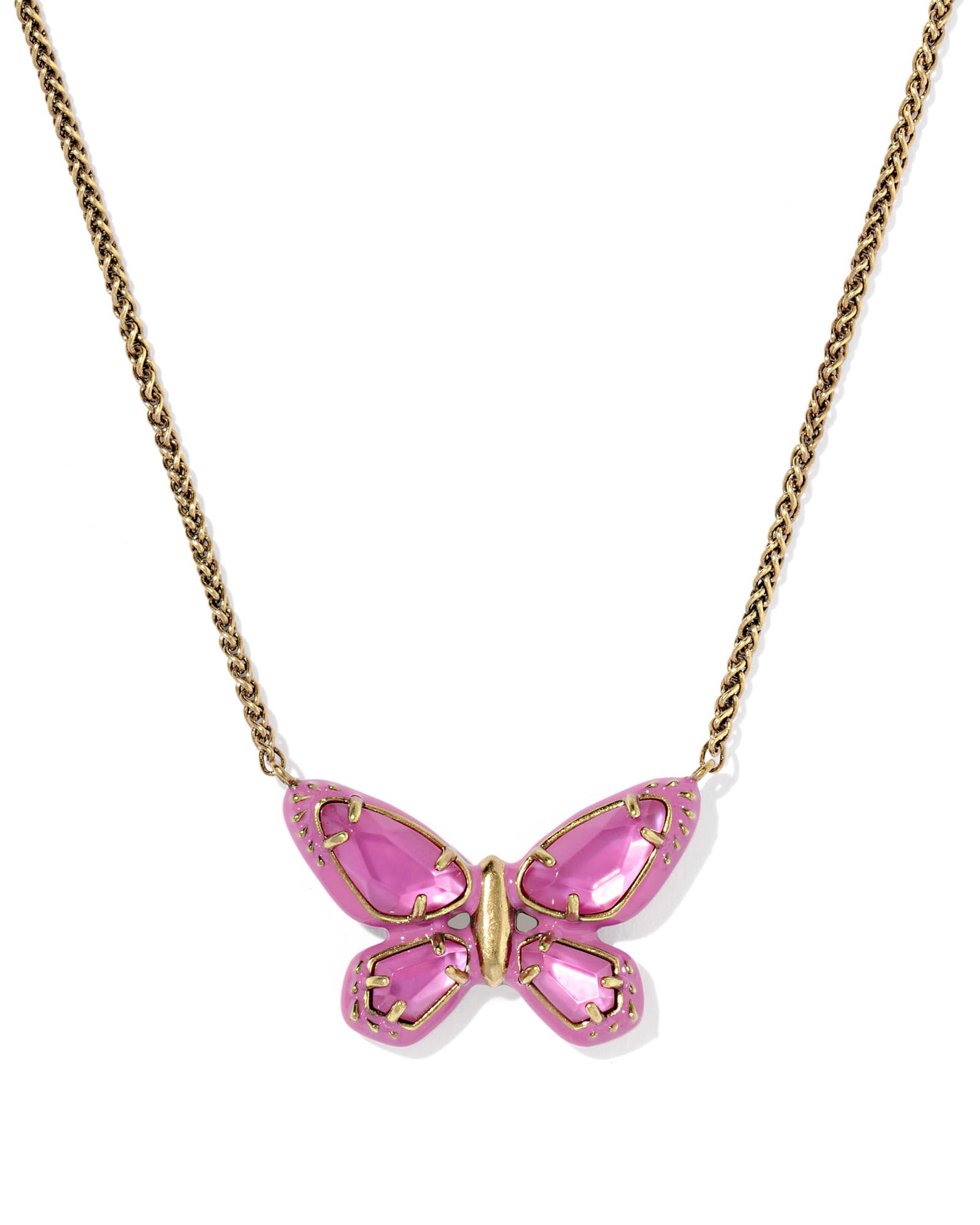 Dolly Parton x Kendra Scott Enamel Butterfly Vintage Gold Short Pendant Necklace | Mix