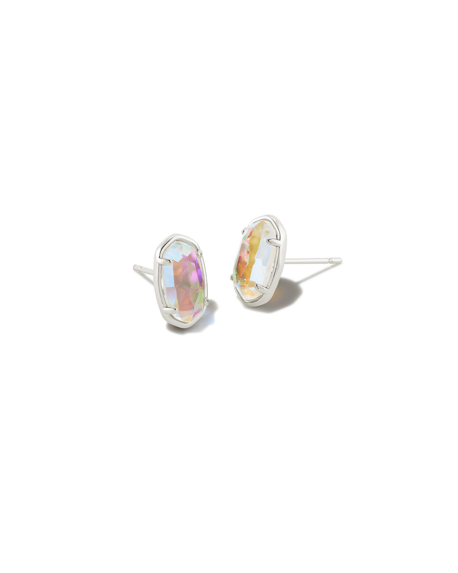 Kendra Scott Grayson Silver Stud Earrings in Dichroic Glass | Dichroic Glass/Metal Rhodium