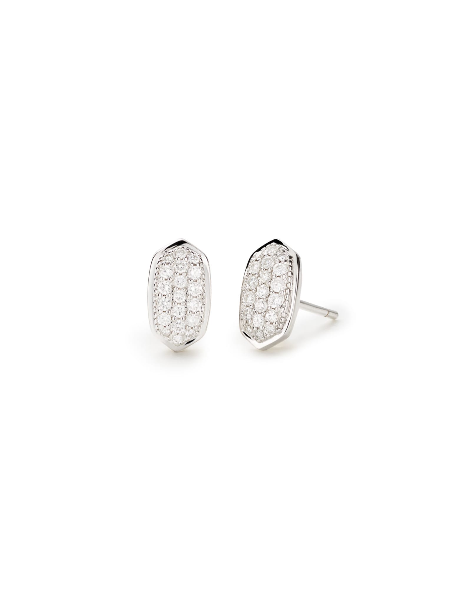 Kendra Scott Amelee Earrings in Pave Diamond and 14k White Gold | Diamonds