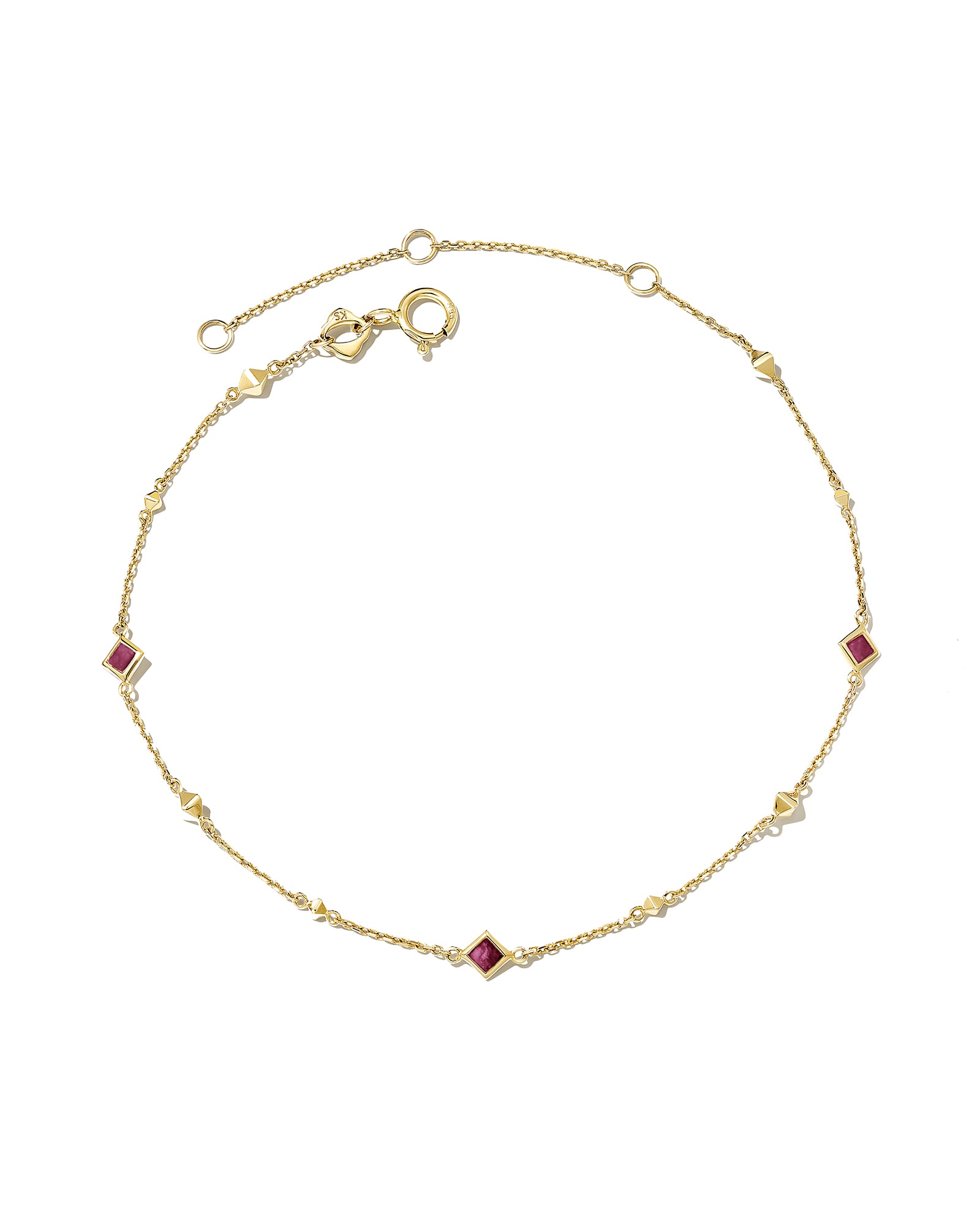 Kendra Scott Michelle 14k Yellow Gold Delicate Chain Bracelet in | Ruby